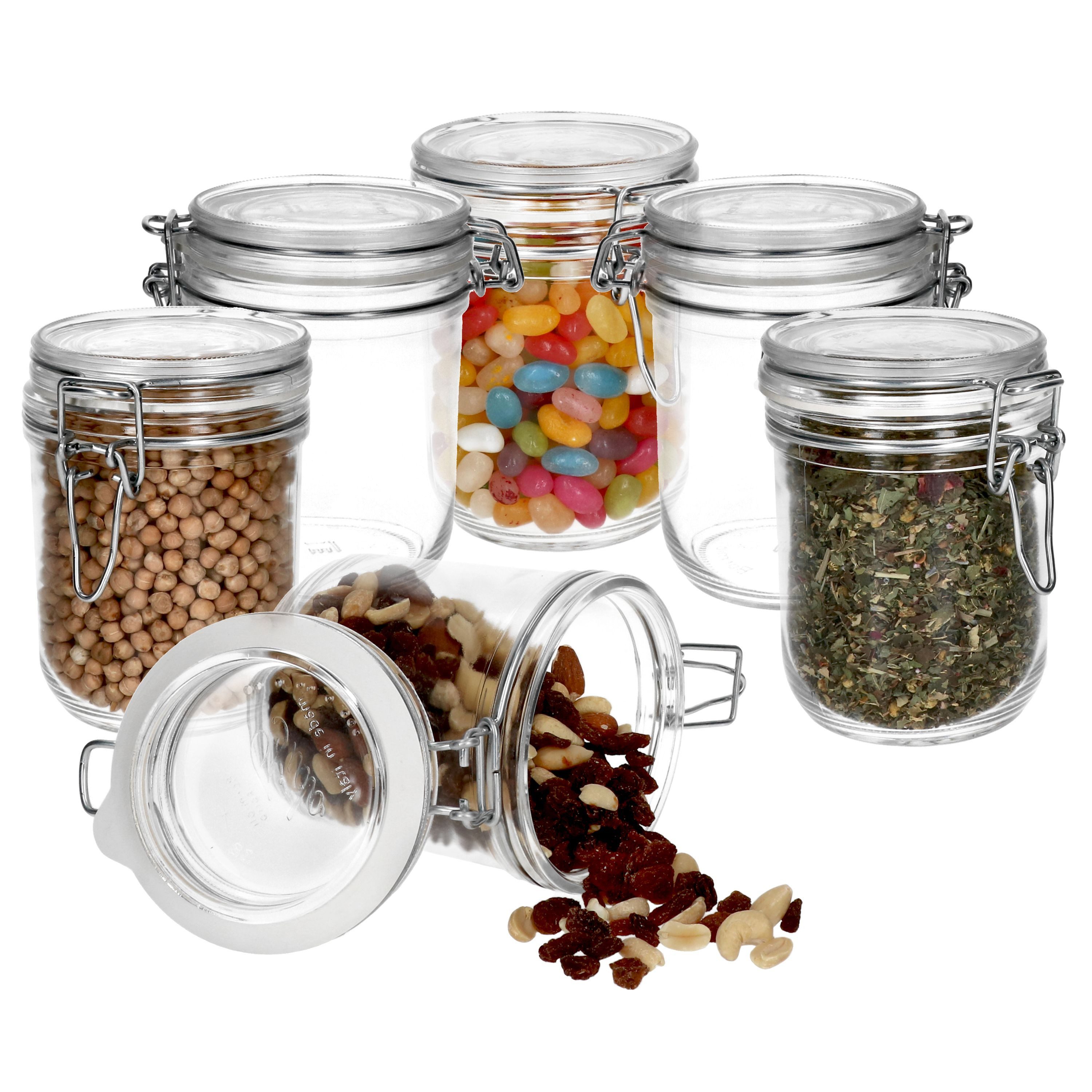Bormioli Rocco Vorratsglas 6er Set Ambala Fido Einmachglas rund 50cl, Glas