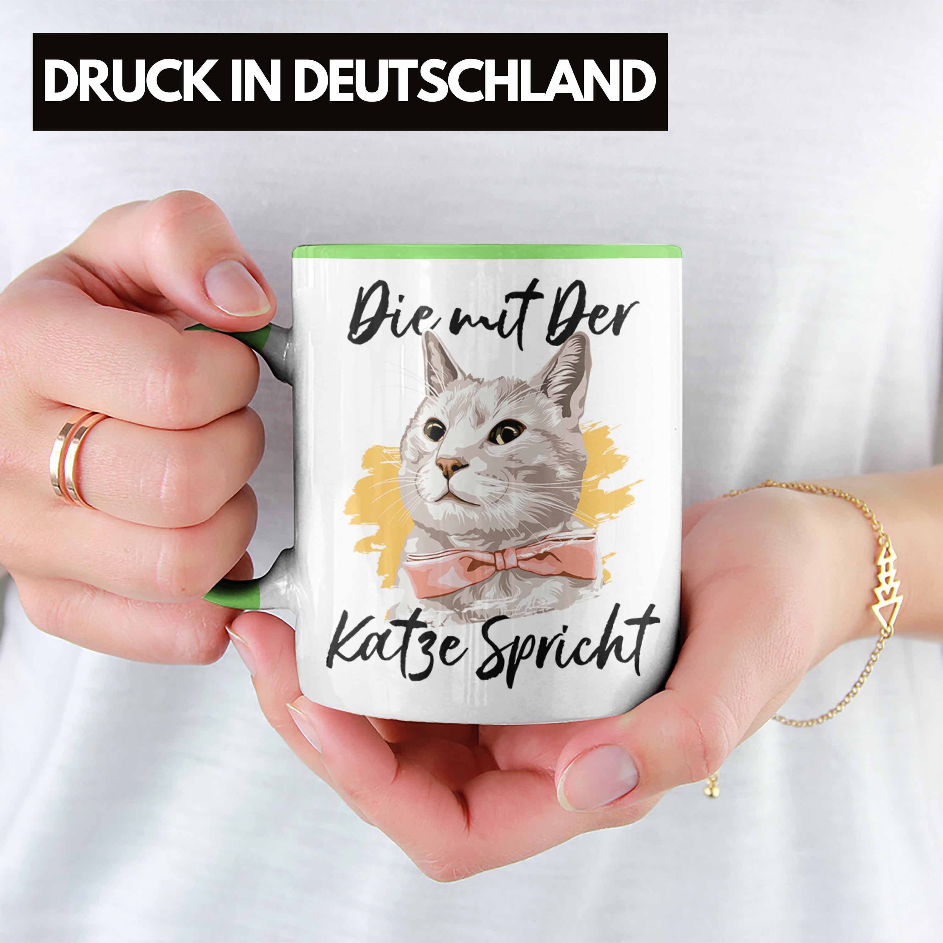 Tasse Geschenk Weihnachten Mit Die Katze Grün Spricht Der Geburtstag Tasse Katzen Trendation