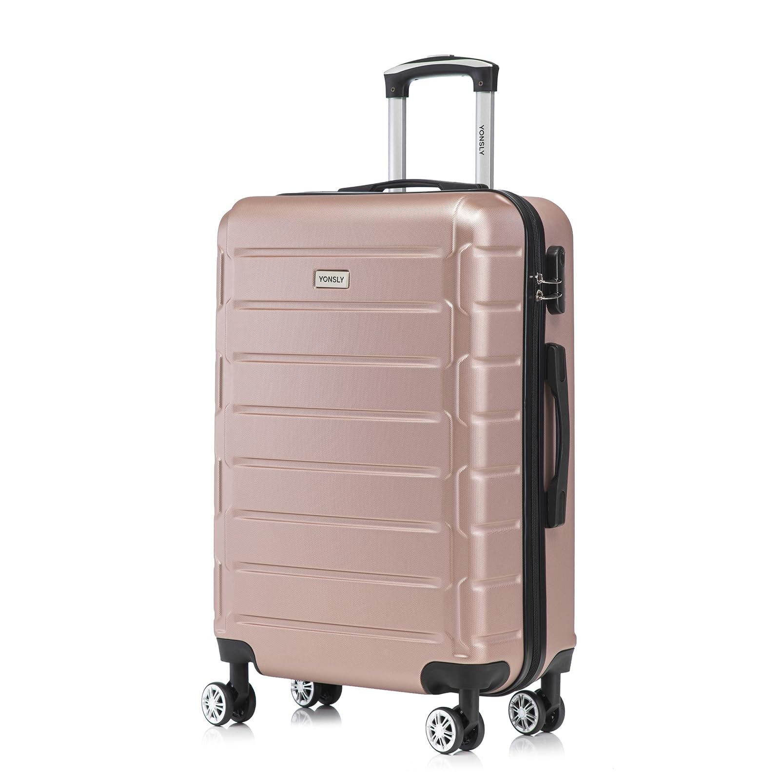 yonsly Trolley Hartschalen-Trolley Hartschalenreisekoffer mit Zahlenschloss, 4 Rollen, Wasserabweisend Kratzfest Robust