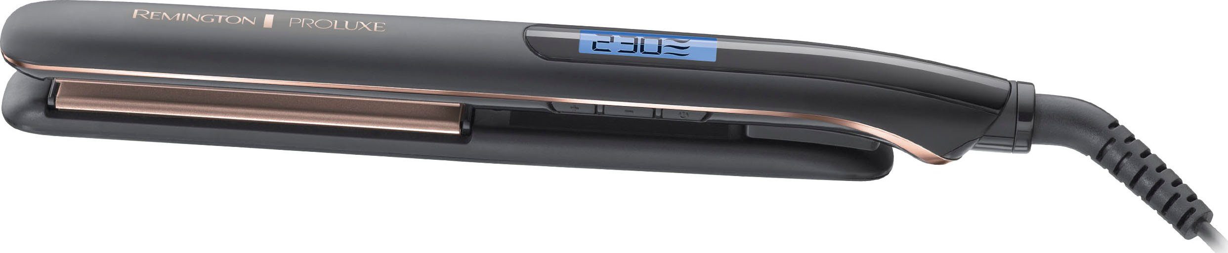 Remington Glätteisen S9100B E51 PROluxe Midnight Ultimate-Glide-Keramik- Beschichtung, OPTIheat-Technologie, 9 Temperatureinstellungen von 150-230  °C, 10 Sek. Aufheizzeit, Sicherheitsabschaltung, Aufbewahrungstasche