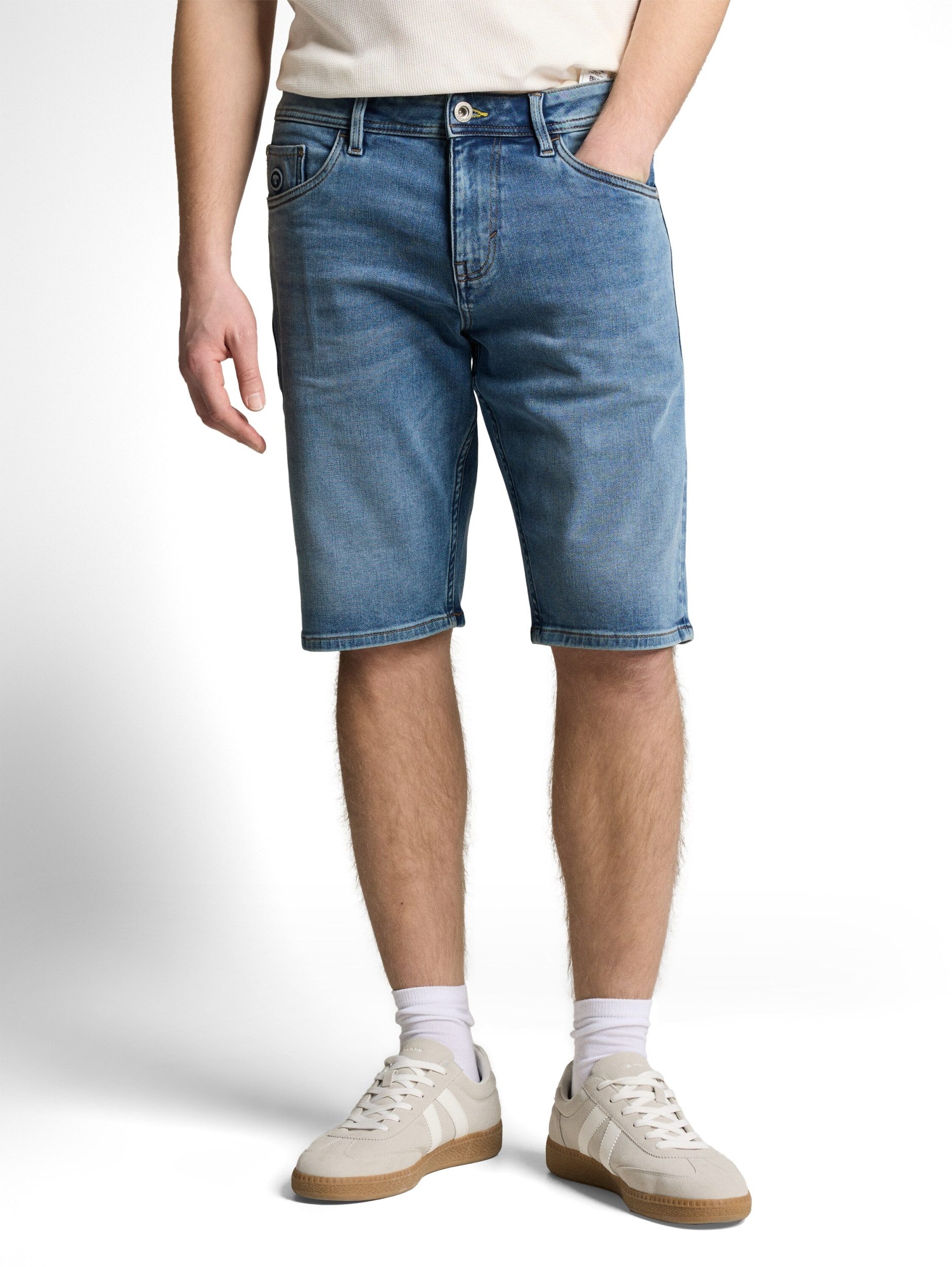 TOM TAILOR Bermudas TTJOSH REGULAR SHORTS USED LIGHT STONE BLUE DENIM