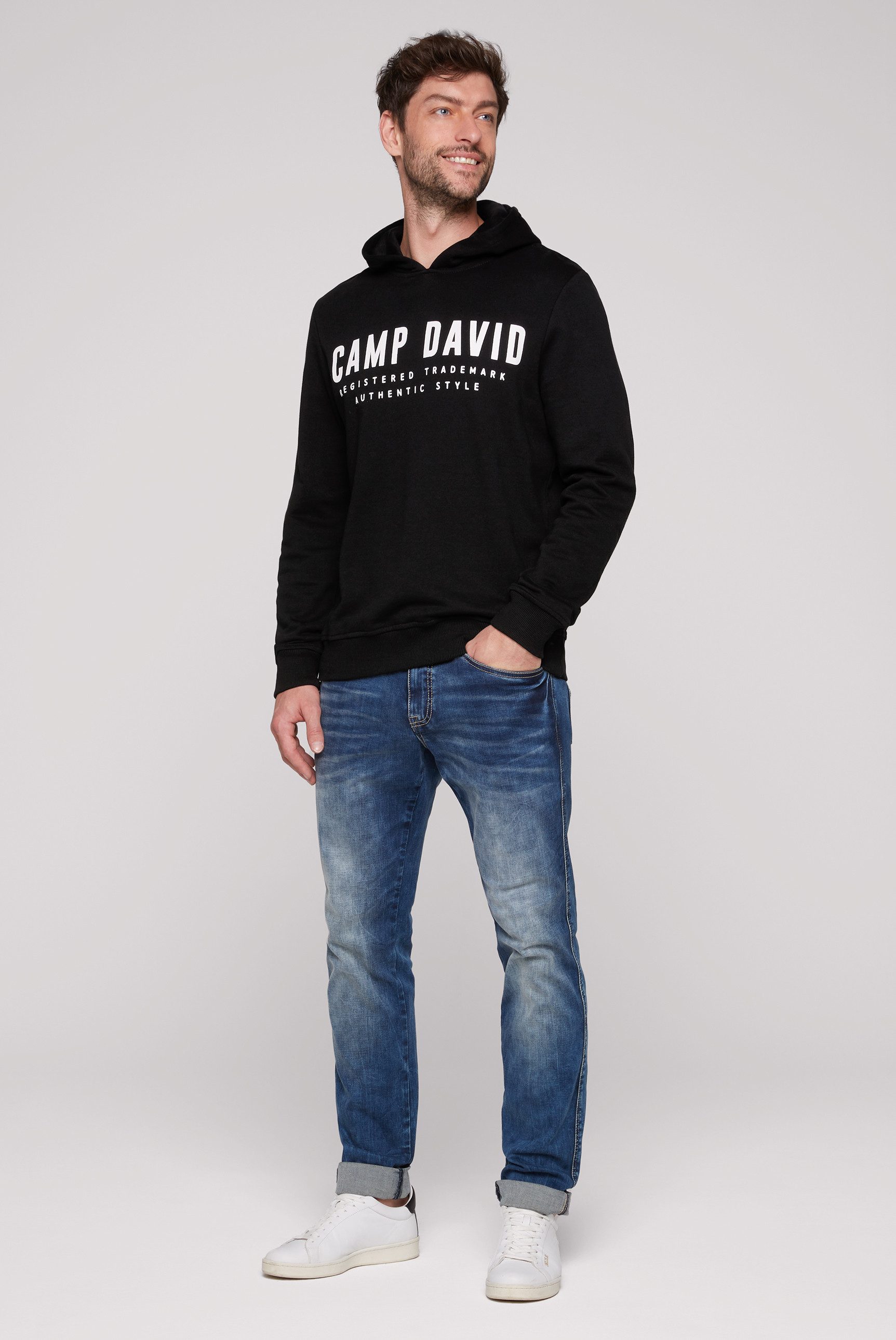 CAMP DAVID Kapuzensweatshirt mit Logo-Print