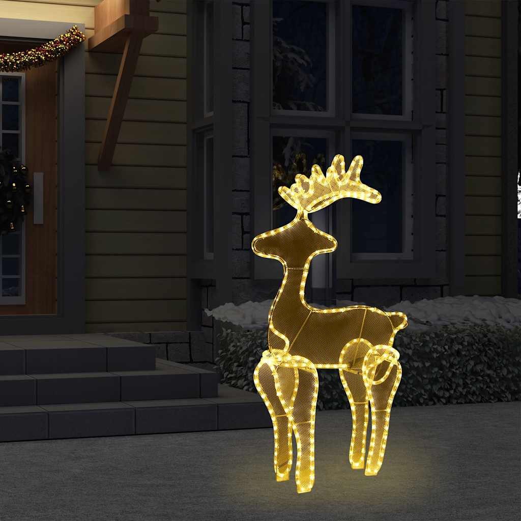 vidaXL LED Dekofigur Rentier Weihnachtsdekoration mit Mesh 306 LEDs 60x24x89 cm