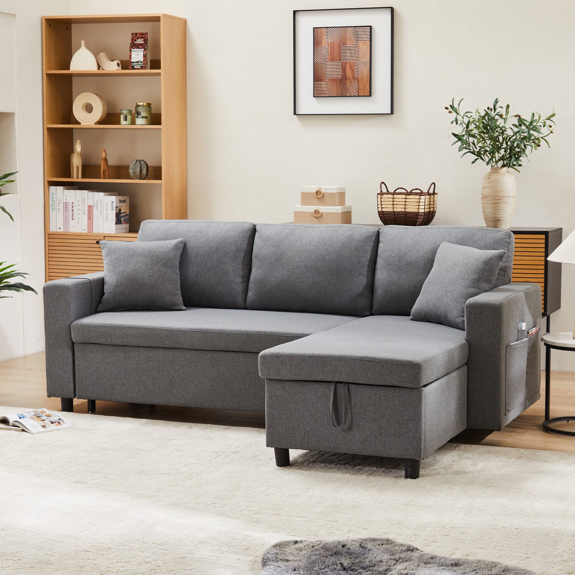 TavilaEcon Wohnlandschaft Hochwertiges multifunktionales Sofa mit hoher Rückenlehne, 1 Teile, wandelbar zum Schlafsofa, mit Stauraum und modernem Design