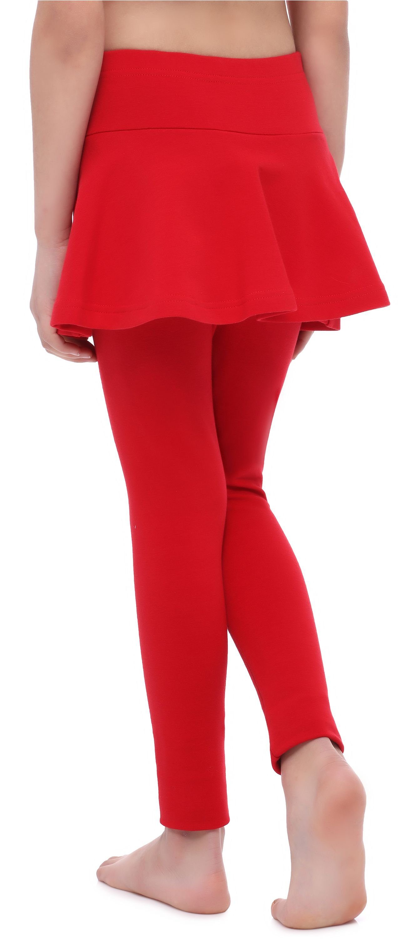 (1-tlg) aus Style Mädchen Merry Lange Bund Rot Leggings Leggings MS10-254 mit elastischer Baumwolle Rock