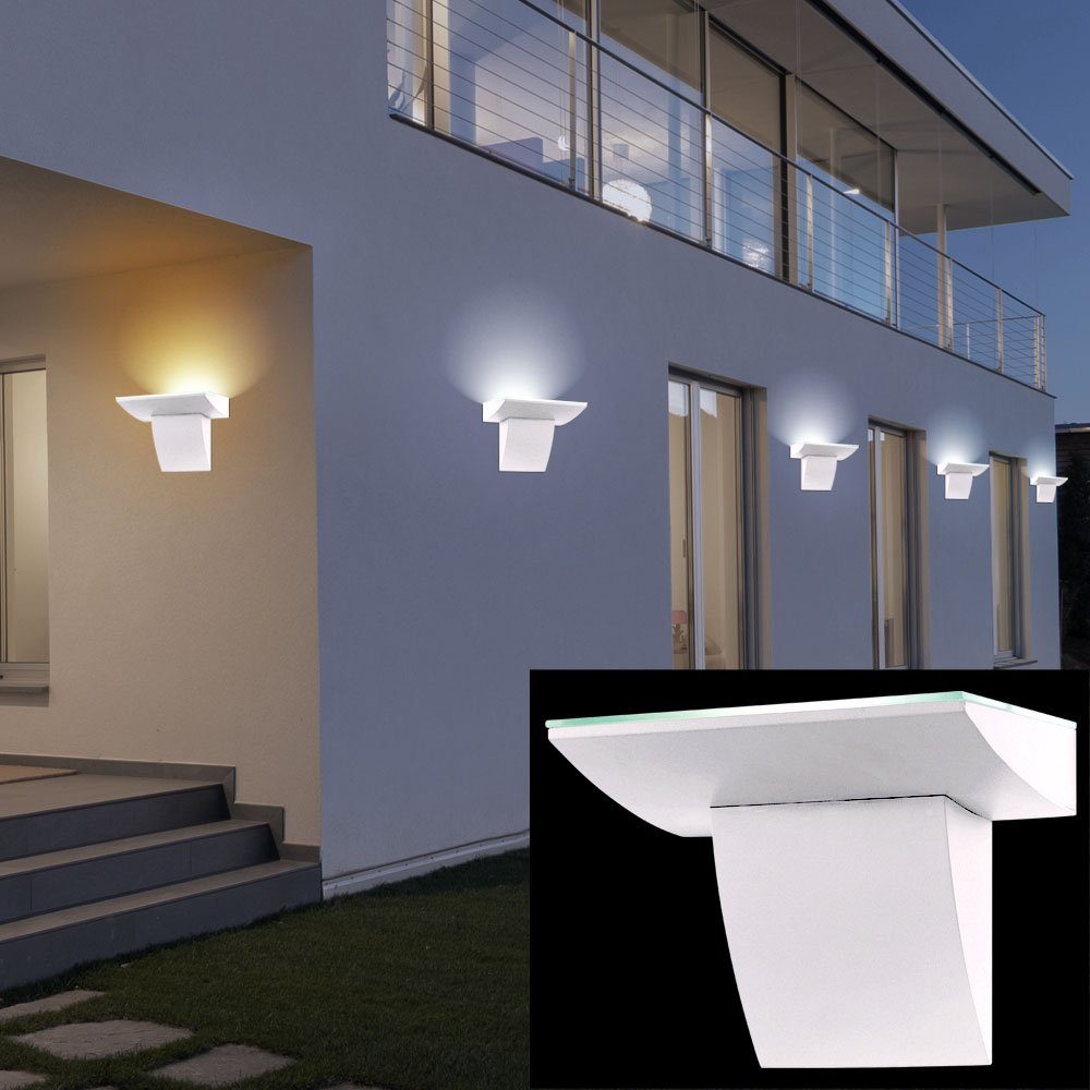Wandleuchte, 5er Set LED Außen Wand Leuchten Alu Balkon