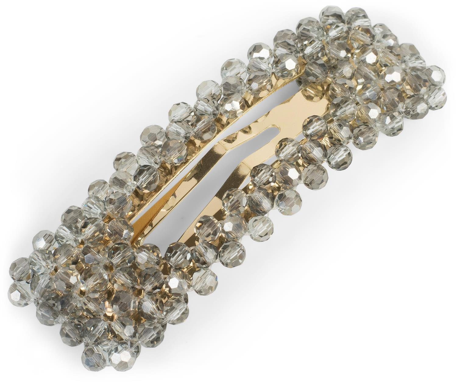 styleBREAKER Haarspange, 1-tlg., Rechteckige Kunststoff Perlen Haarspange