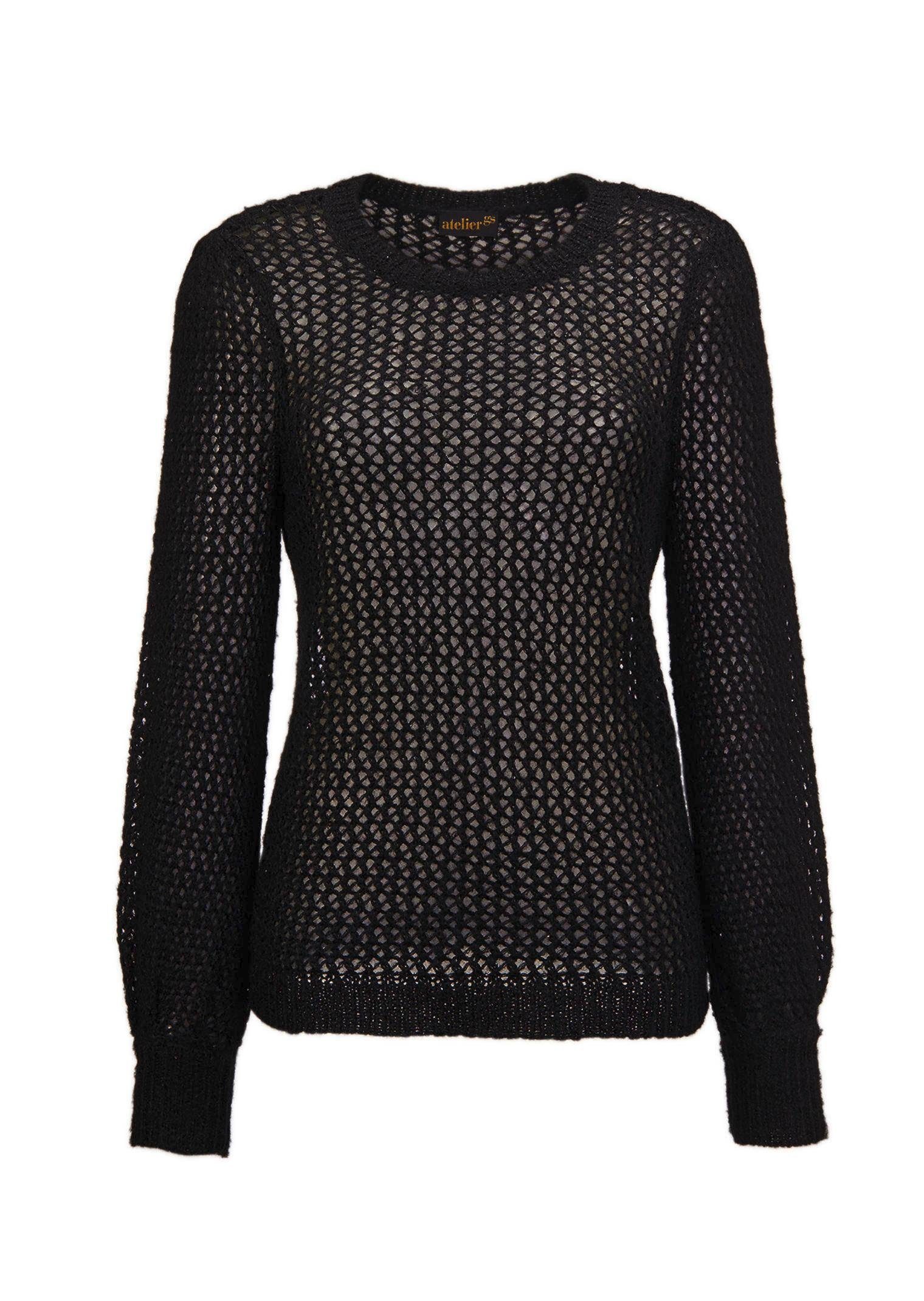 GOLDNER Strickpullover Femininer Pullover in Netzoptik günstig online kaufen