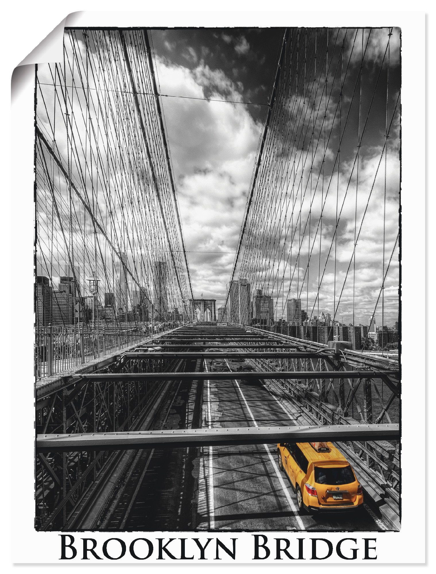 Artland Wandbild New York Brooklyn Bridge, Brücken (1 St), als Leinwandbild, Wandaufkleber oder Poster in versch. Größen