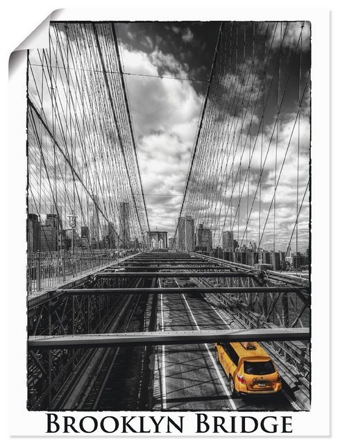 Artland Wandbild »New York Brooklyn Bridge«, Brücken (1 Stück), in vielen Größen & Produktarten -Leinwandbild, Poster, Wandaufkleber / Wandtattoo auch für Badezimmer geeignet-Otto