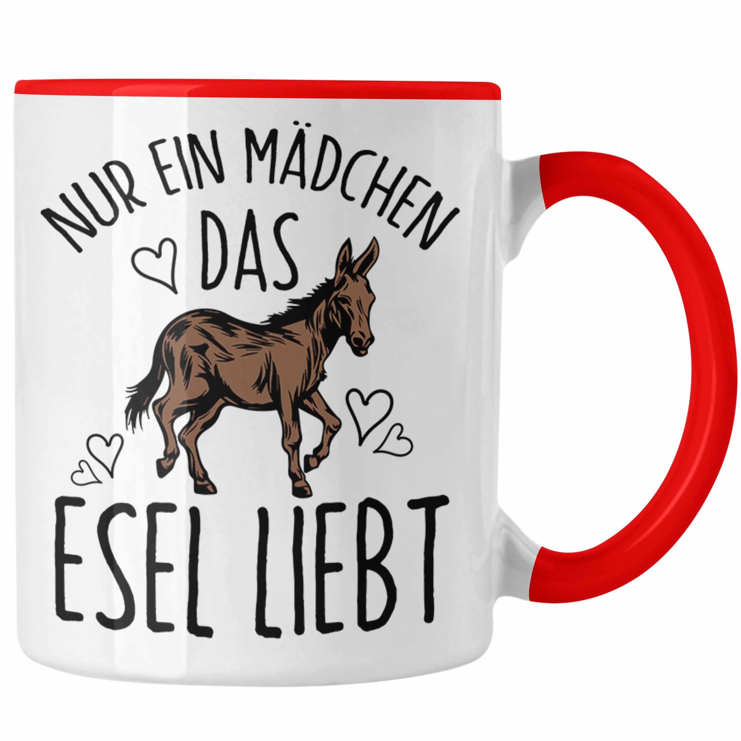 Trendation Tasse Lustige Esel-Tasse Geschenk für Mädchen, die Esel lieben "Nur Ein Mädc Rot