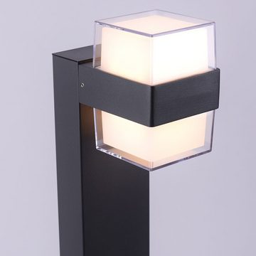 etc-shop LED Außen-Stehlampe, LED-Leuchtmittel fest verbaut, Warmweiß, Stehlampe Außenleuchte Wegelampe Wetterfest IP44 anthrazit LED H 75cm