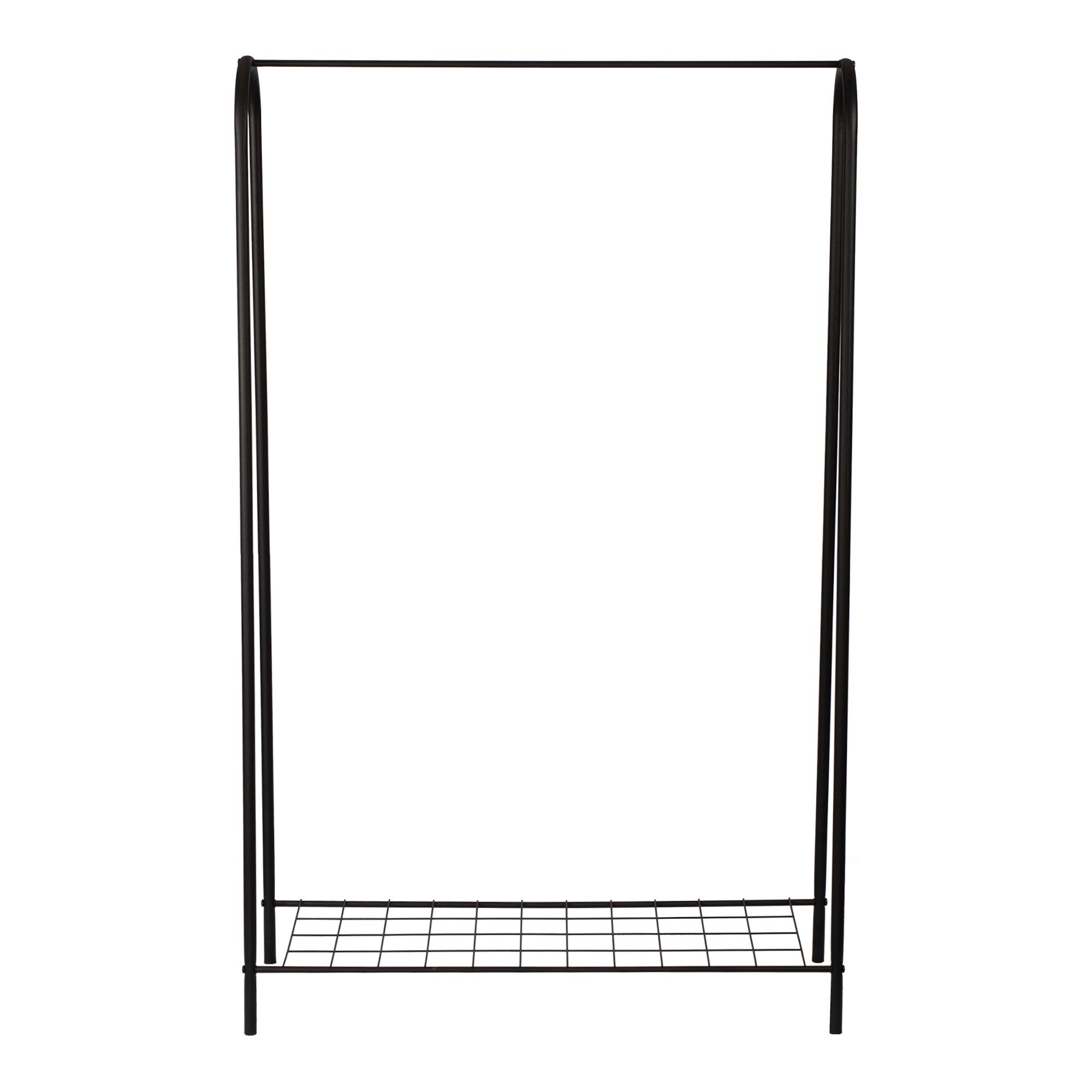 en.casa Garderobenständer, »Hvorslev« mit Kleiderstange freistehend Schwarz 144 x 89 x 32 cm