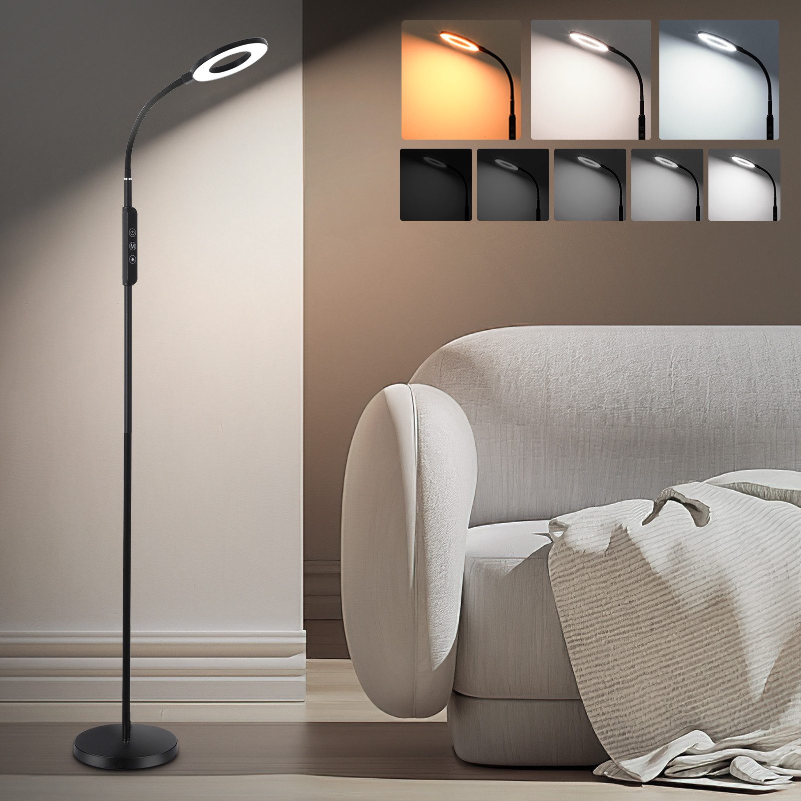 Oraymin LED Stehlampe 15W Standleuchte Wohnzimmer, günstig online kaufen