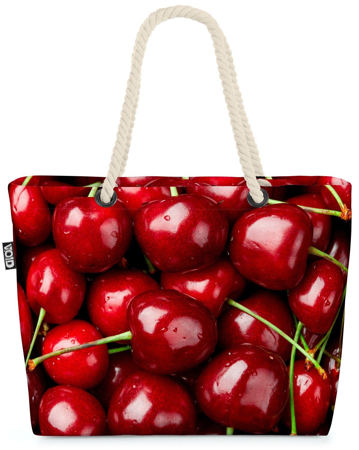 VOID Strandtasche (1-tlg), Kirsche Obst Sommer Küche Kirsche Obst Sommer Küche Garten Kirschbaum