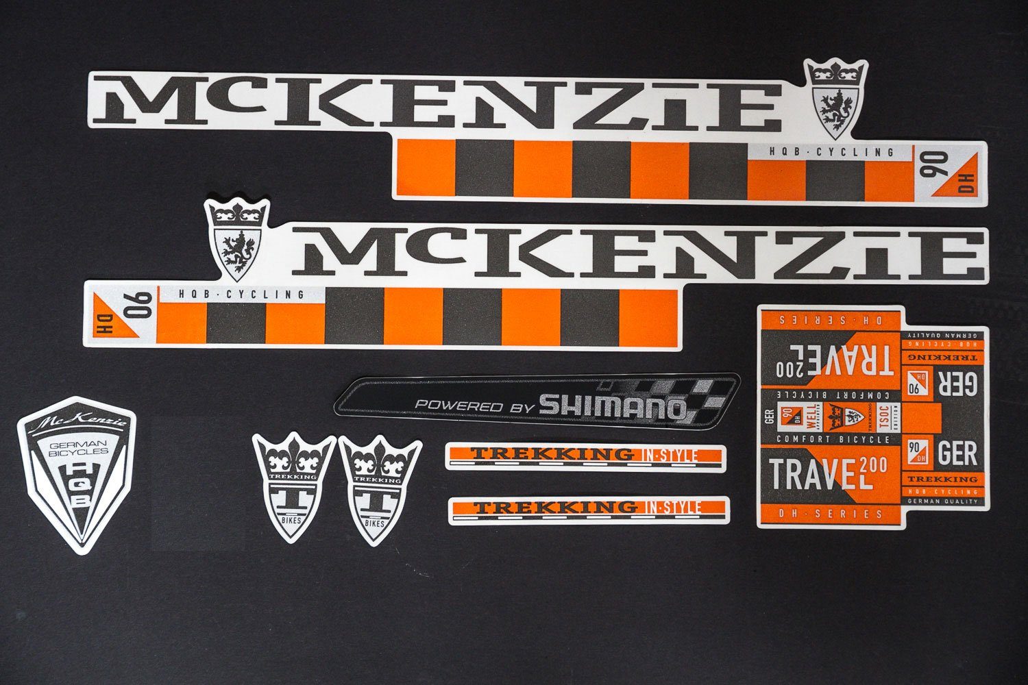 Non-Branded Рама велосипеда Fahrrad DEKOR Satz Aufkleber Рамка Schriftzug MC KENZIE grau orange