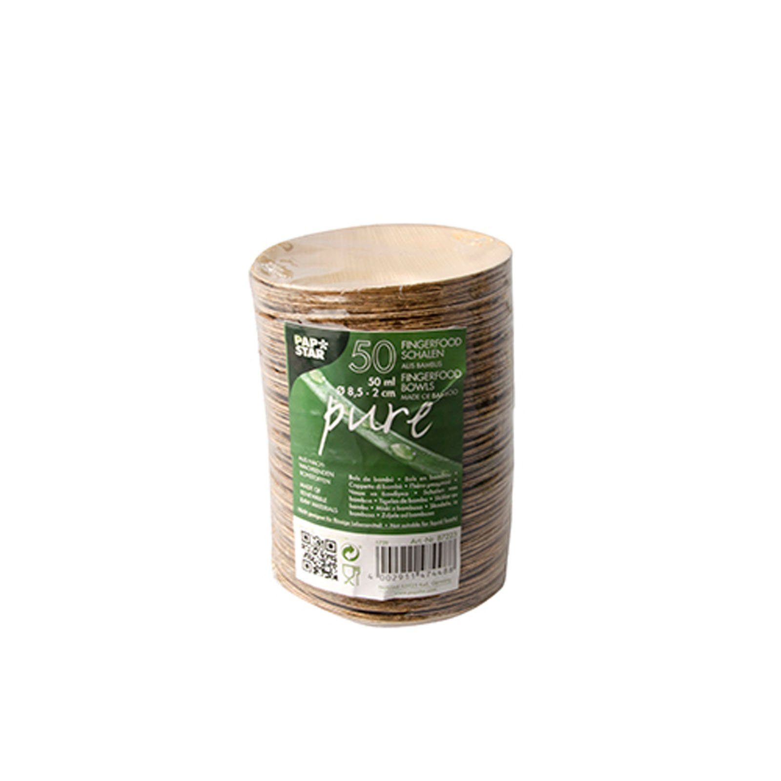Fingerfood-Schalen PAPSTAR Ø Stück 500 ml pure, 50 cm Bambus Einwegschale 8,5 aus