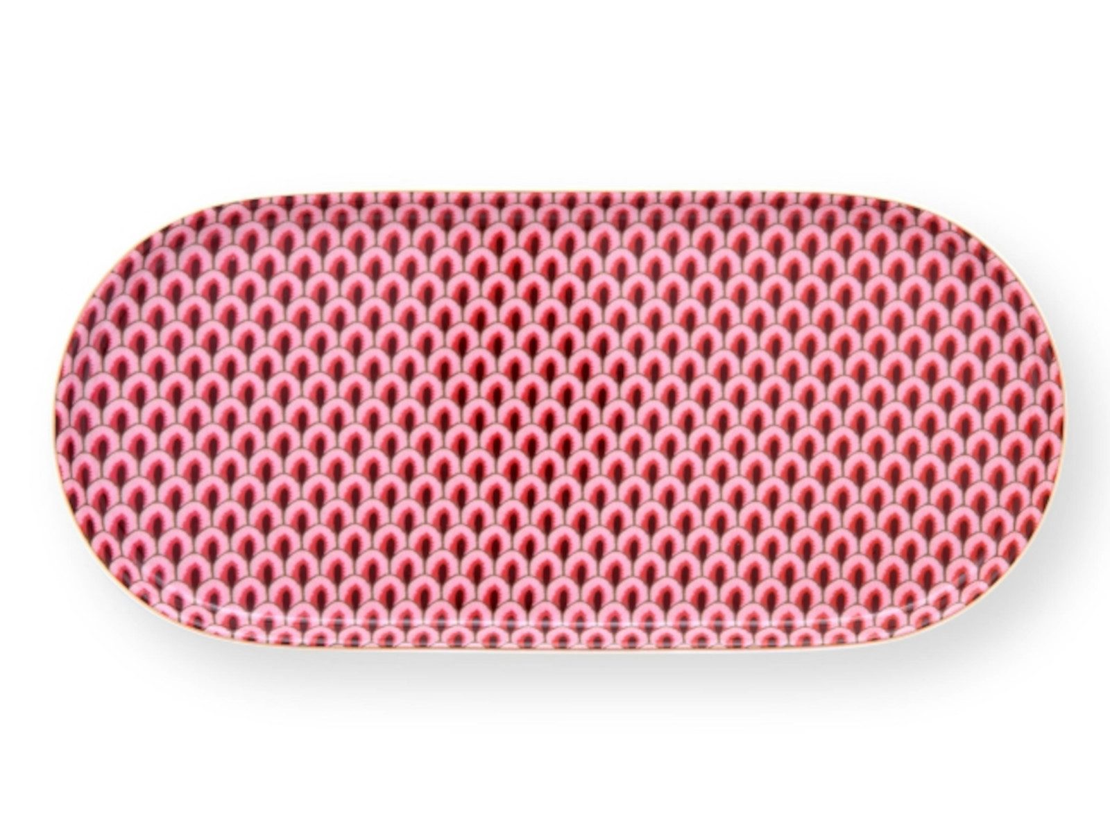 PiP Studio Tablett Flower Fest. Scallop dark pink Zuckertablett, Porzellan, Plate Sugar & Creamer Flower Festival Scallop Dark Pink 25x1