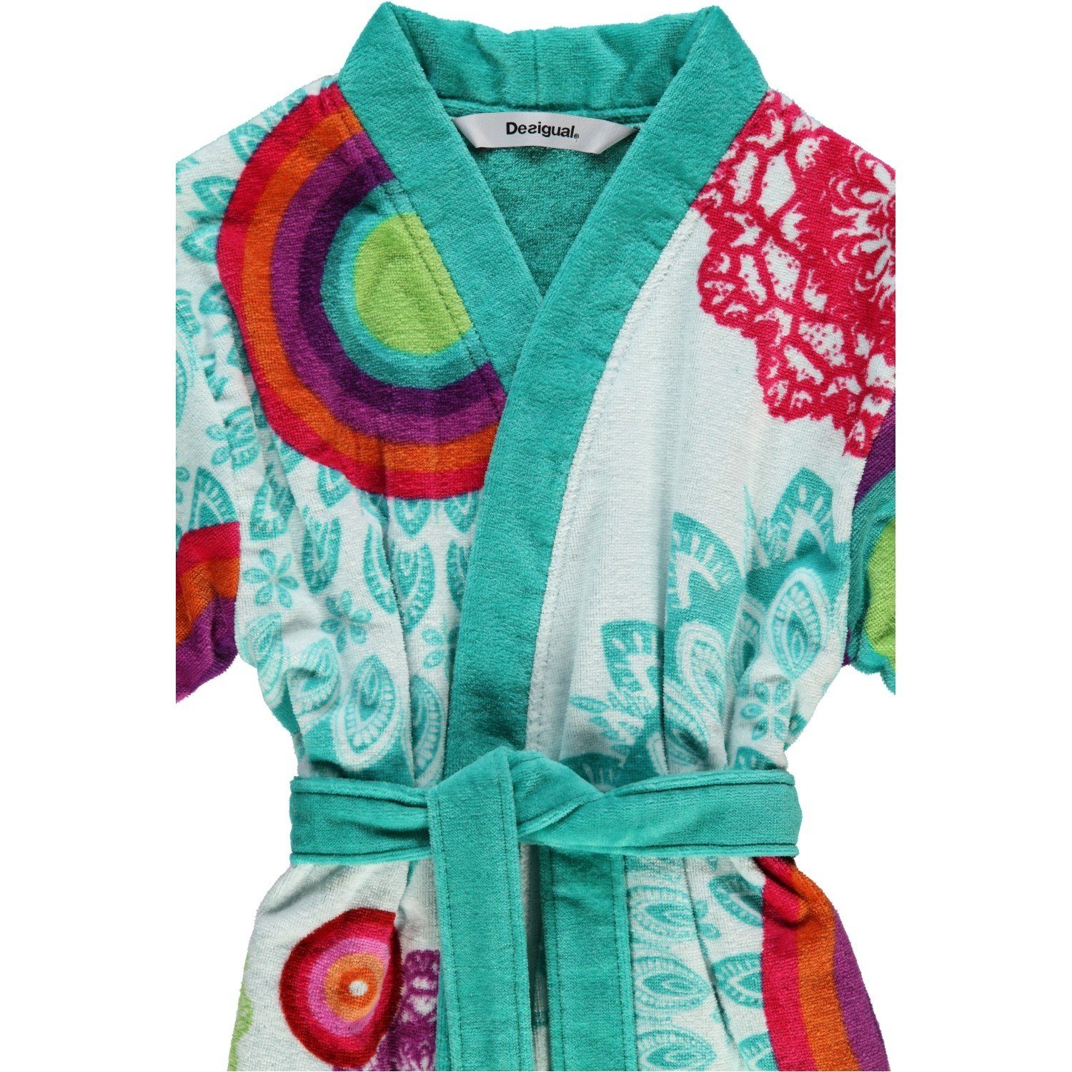 Desigual Damenbademantel Galactic Kimono Velours, Kimono, 100% Baumwolle