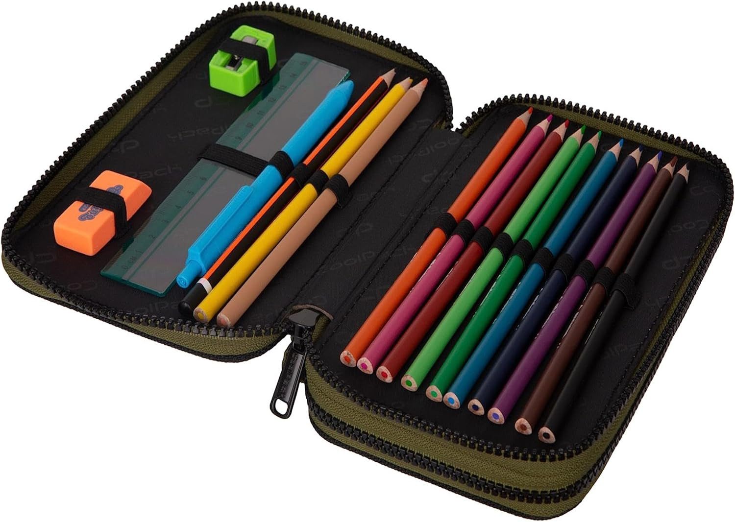 GOLDKIDS Federmäppchen COOLPACK 2-fache Federtasche Federmappe 35-teilig, (Schüleretui Stifte und Pinsel Fanartikel, 1-tlg., inkl. Aufgabenheft Federbox Etui), Stiftetasche Schlamper-Etui Schul-Etui