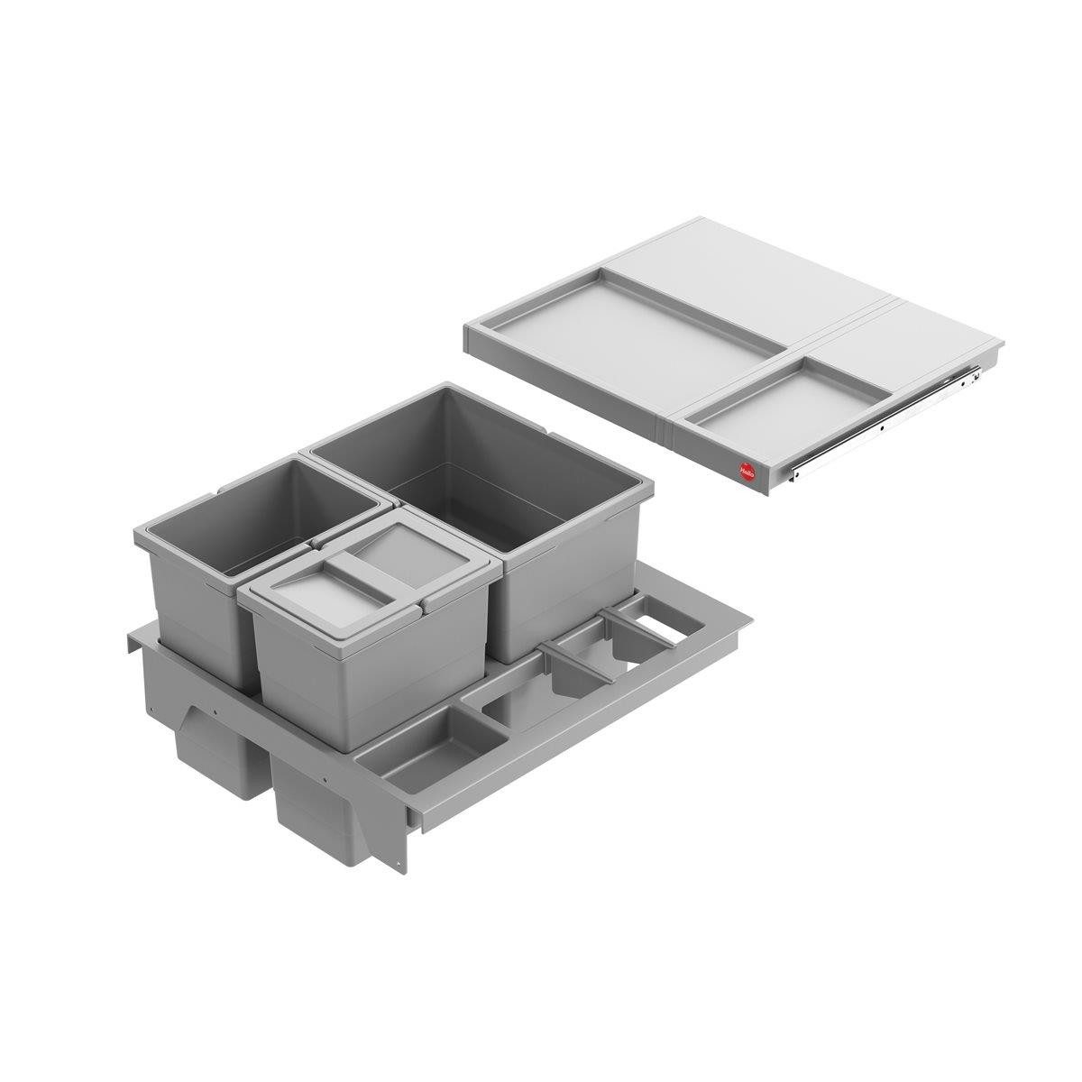 Hailo Einbaumülleimer Hailo Abfallsammler 3620511 Separato-K 500 2x 8 + 18 Liter Hellgrau, Hailo Abfallsammler 3620511 XS Inset Separato-K 2x 8 + 18 Liter