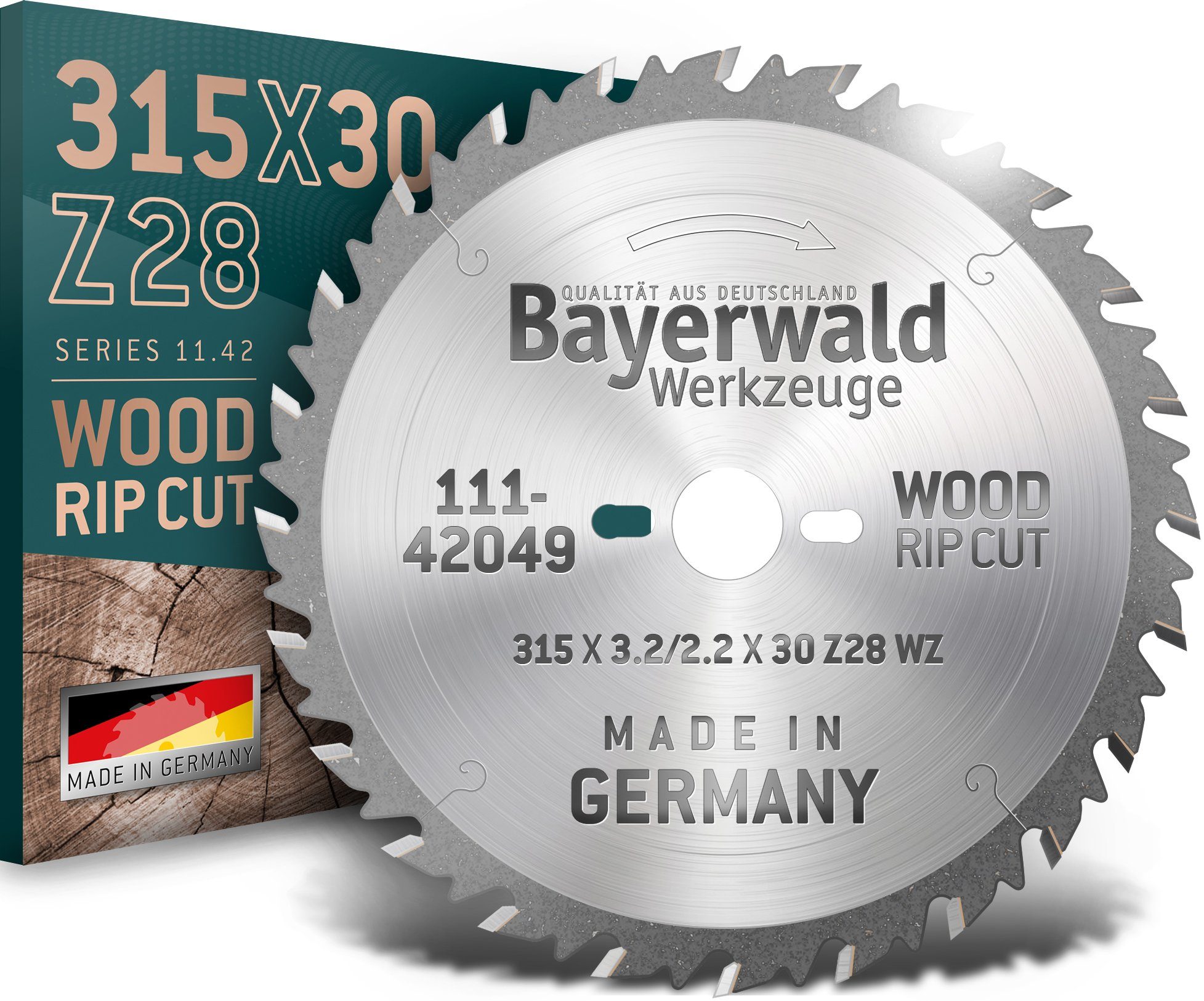 QUALITÄT AUS DEUTSCHLAND Bayerwald Werkzeuge Kreissägeblatt HM Kreissägeblatt - 315 x 3.2/2.2 x 30 Z28 WZ