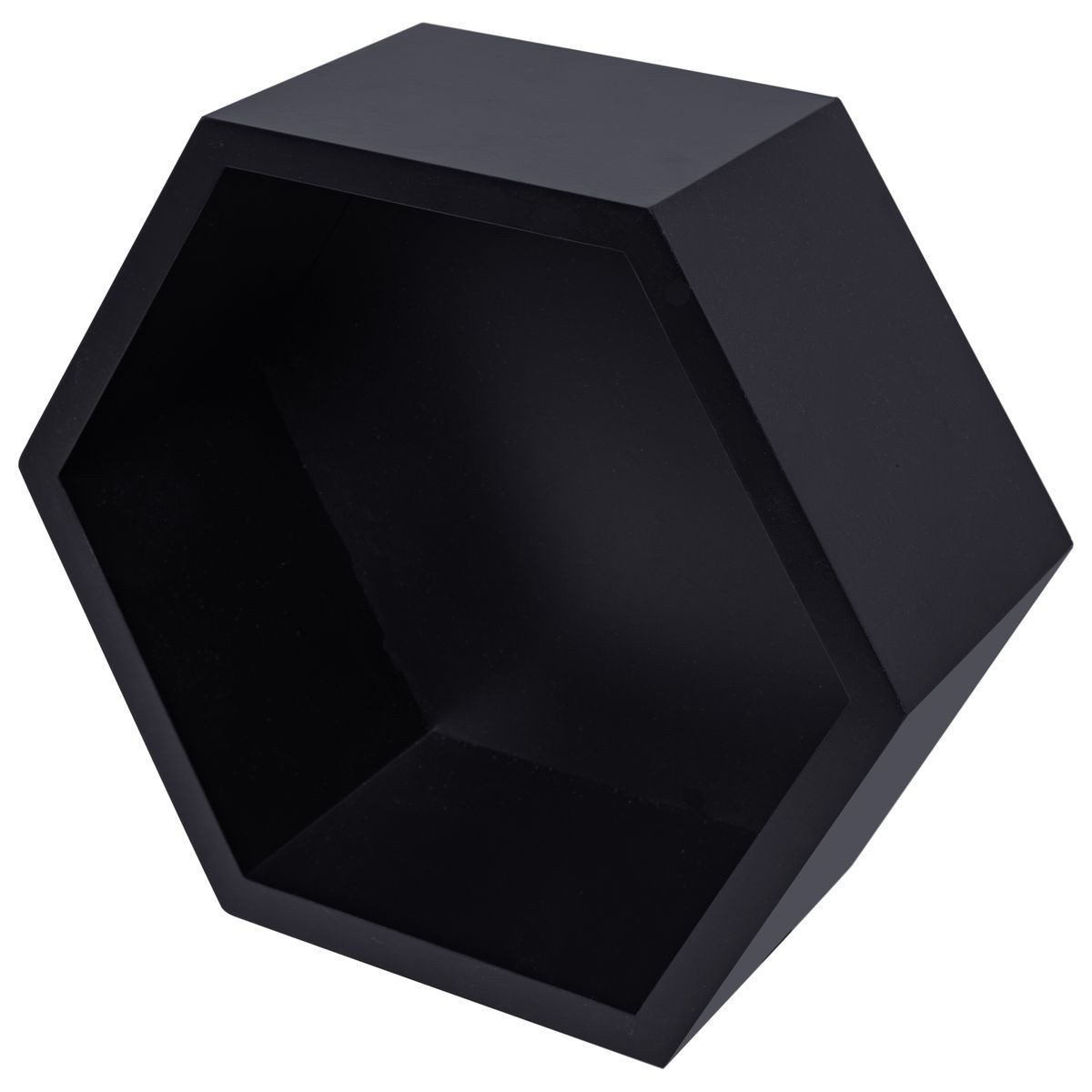 Duraline Wandregal Hexagon Hängeregal Wandmodul Ablage, modern, kombinierbar, widerstandsfähig, Schwarz Eiche 12 × 31 × 27 cm