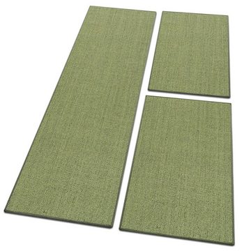 Bettumrandung Sylt Grün, 3 Größen, Teppichläufer, ideal im Schlafzimmer Floordirekt, Höhe 6 mm, (3-tlg), Sisal, 1A