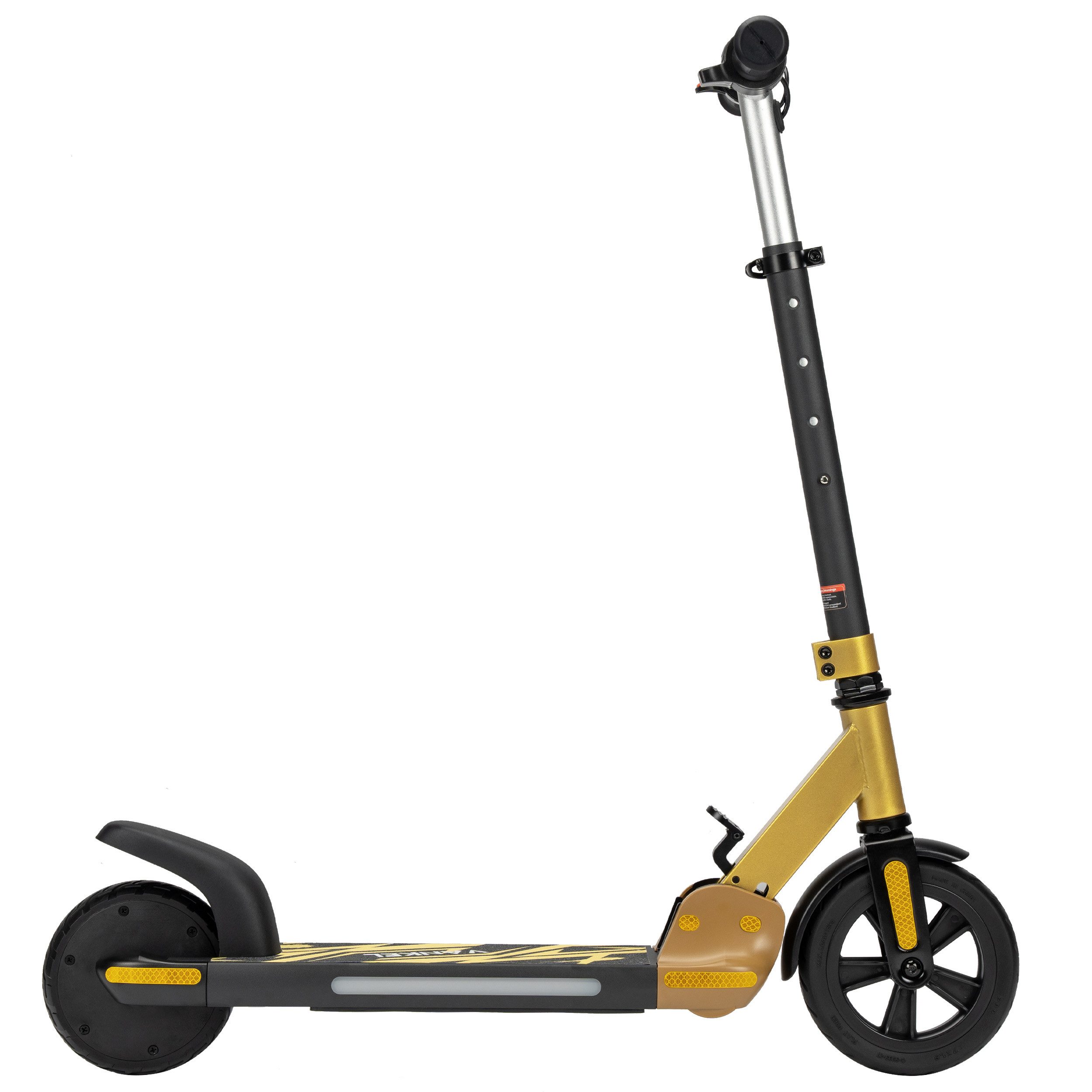 Vankel Elektro-Kinderroller Elektro-Kinderroller ab 6 Jahren, klappbar, 14 km/h, Belastbarkeit 50 kg, Champagnergold, 6,5 kg leicht, LED, bis 50 kg