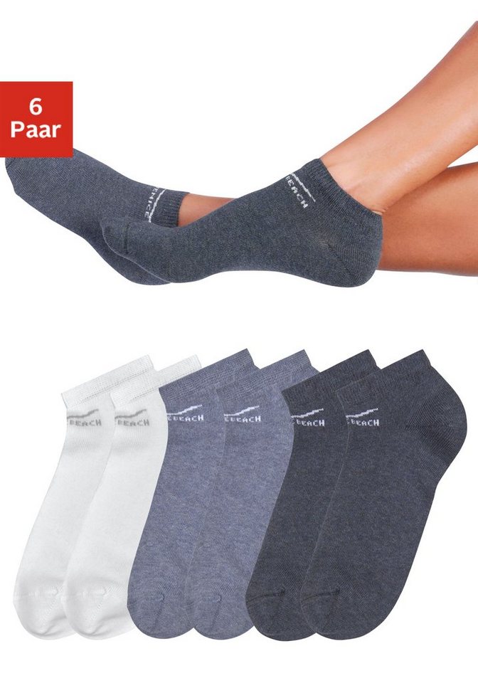 Venice Beach Sneakersocken Damen Kinder Sportsocken, Laufsocken, Kurzsocken (Packung, 6-Paar, Gr. 31-34 bis 39-42) perfekte Passform durch LYCRA-Anteil