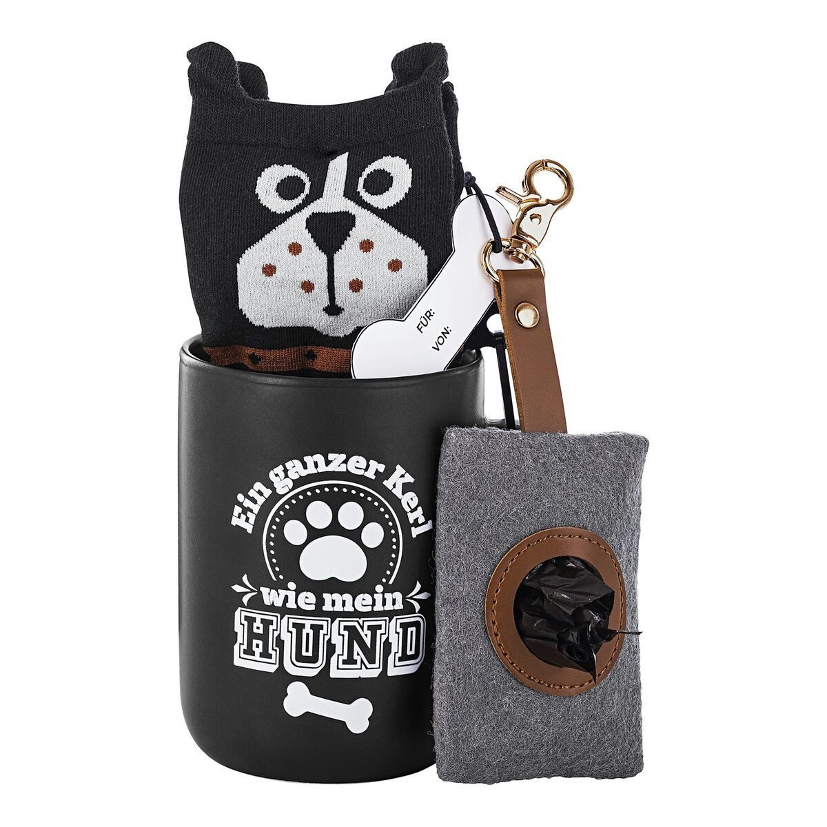 Weltbild GmbH & Co. KG Tasse Geschenkset für Hundeliebhaber - Tasse, Socken und Tasche
