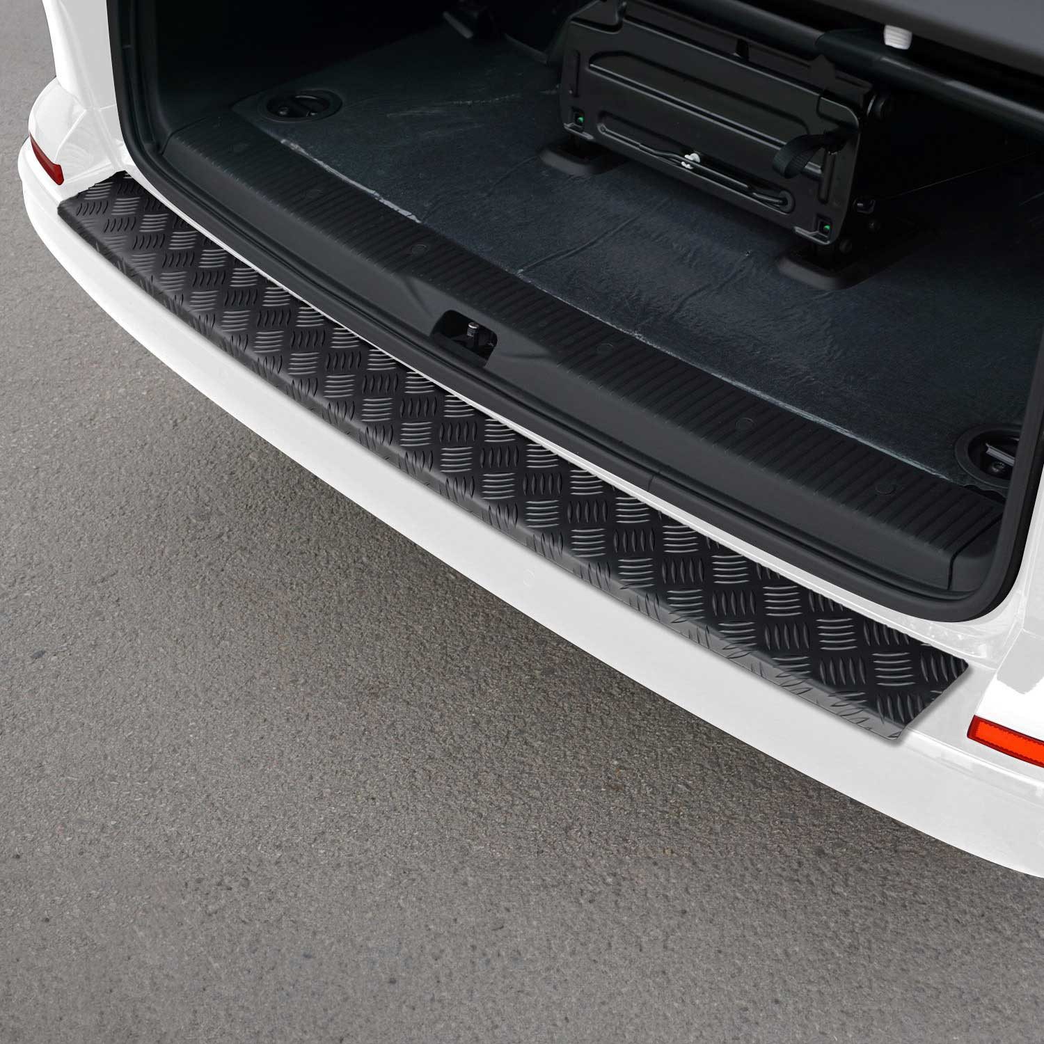 OMAC Ladekantenschutz 2003-2015 VW T5 Transporter Stoßstangenschutz Alu Schwarz, Zubehör für VW T5 Transporter Multivan Caravelle 2003-2015, Langlebig,Einfache Reinigung,Einfache Installation,Rostbeständig