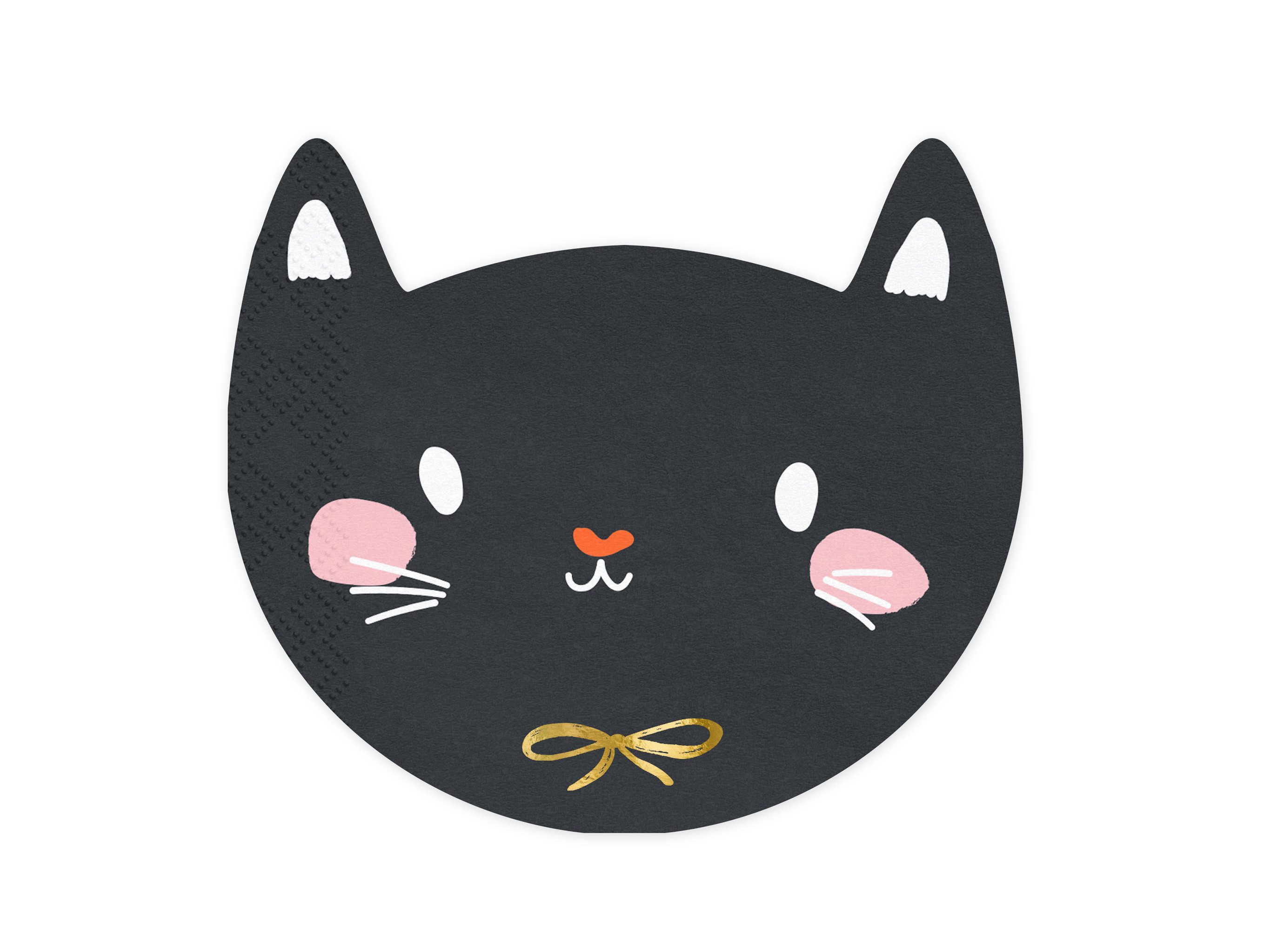 partydeco Papierserviette, Servietten Katze 15x13cm 20 Stück Schwarz