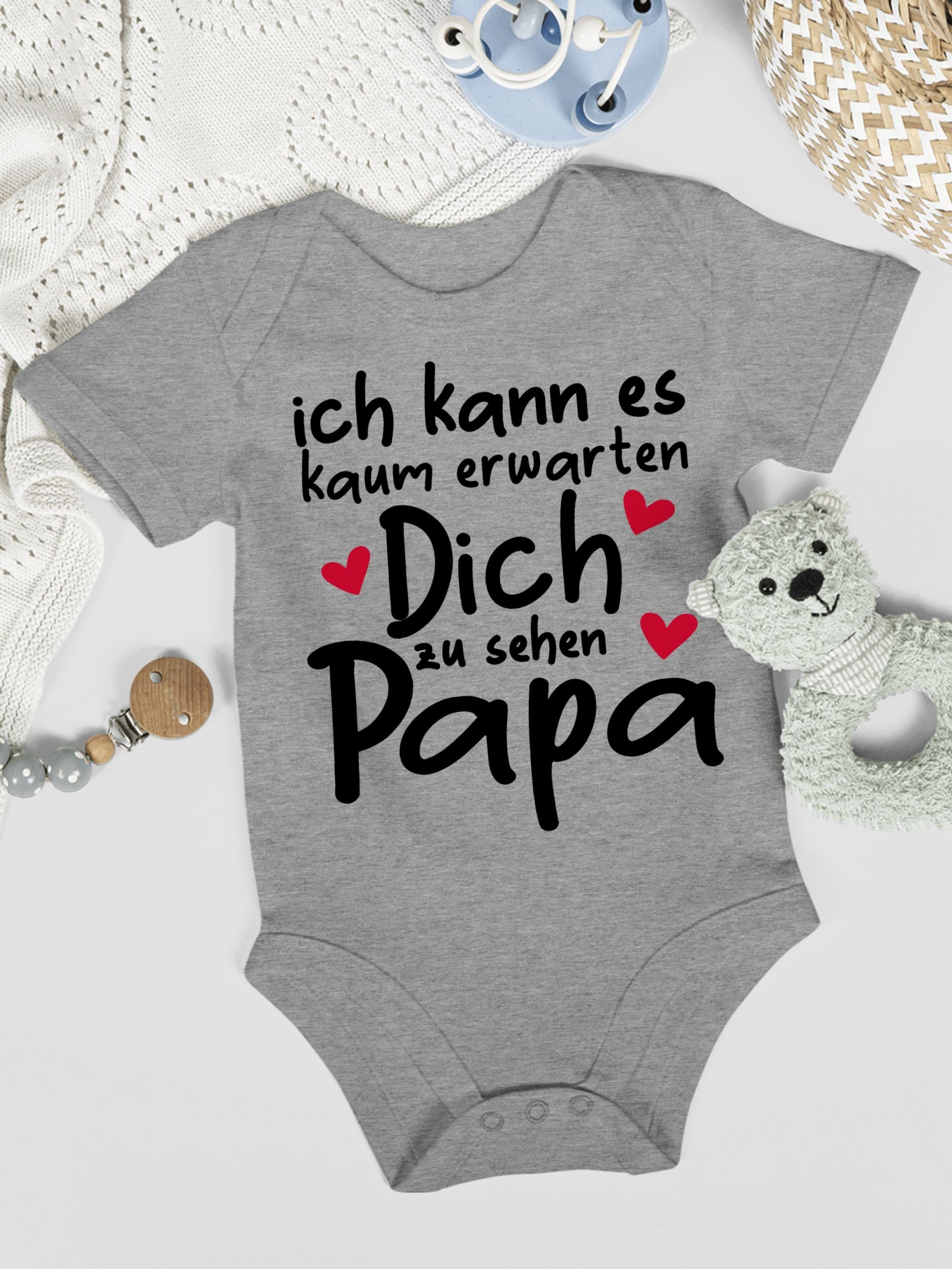 Shirtracer Shirtbody Ich kann es kaum erwarten dich zu sehen Papa Geschenk Vatertag Baby