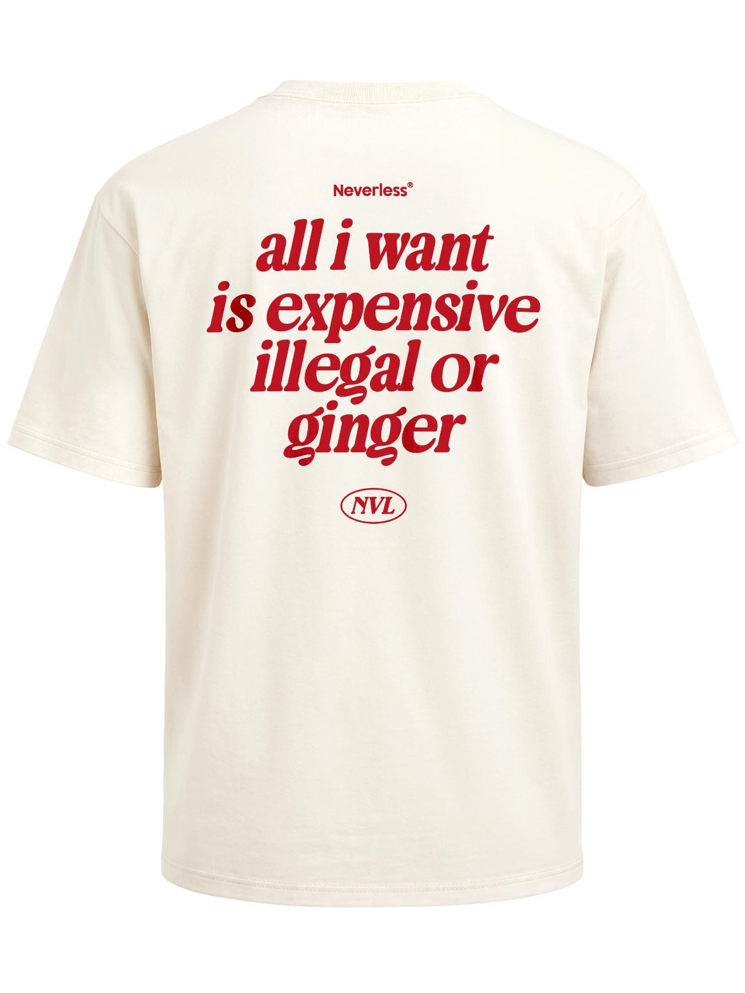 Neverless Oversize-Shirt Herren T-Shirt - Design expensive or ginger - Oversized Relaxed Fit mit Print