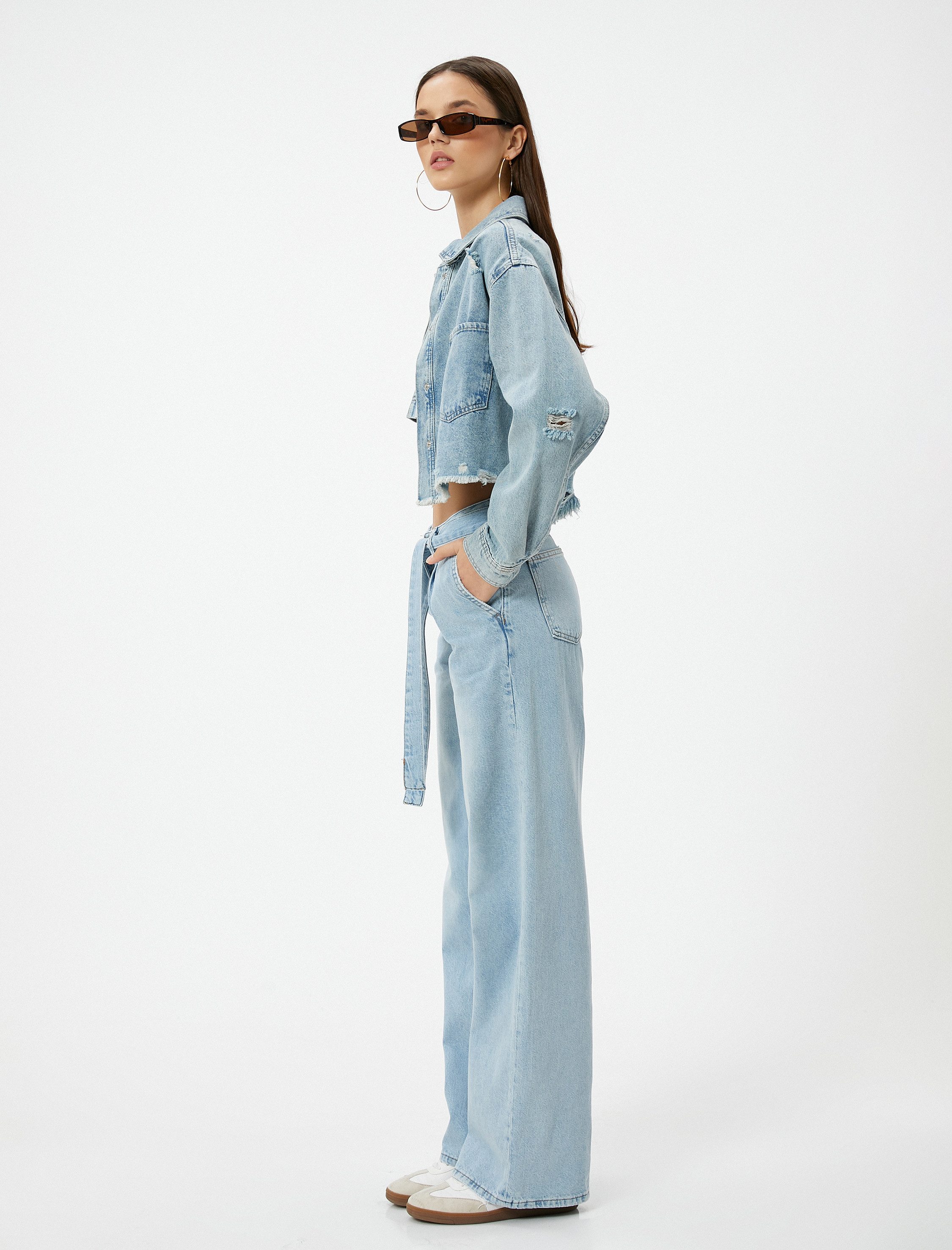 Koton Loose-fit-Jeans Koton Twill Wide Leg Jeans