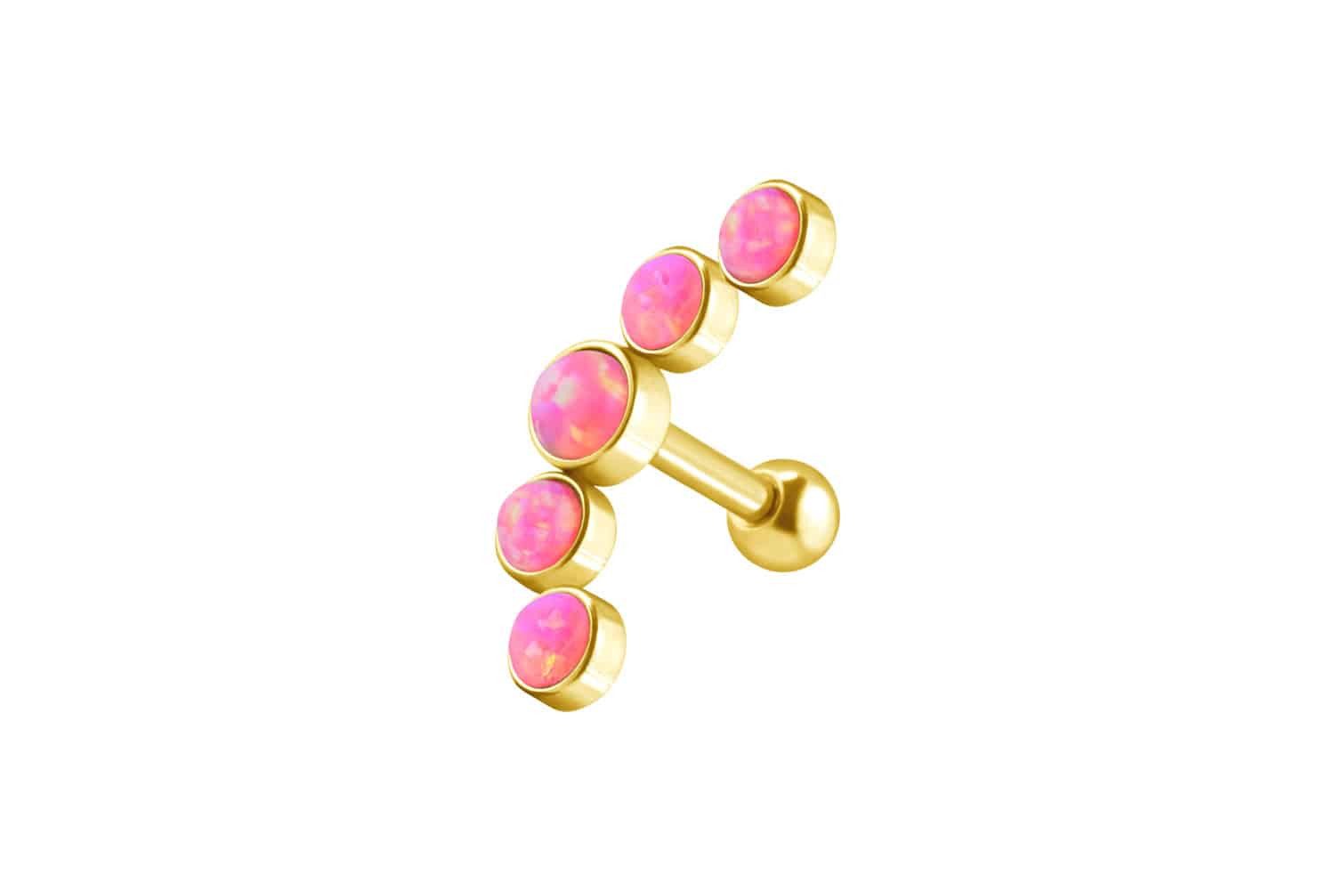 Piercing-Set Chirurgenstahl Ohrpiercing 5 SYNTHETISCHE OPALE
