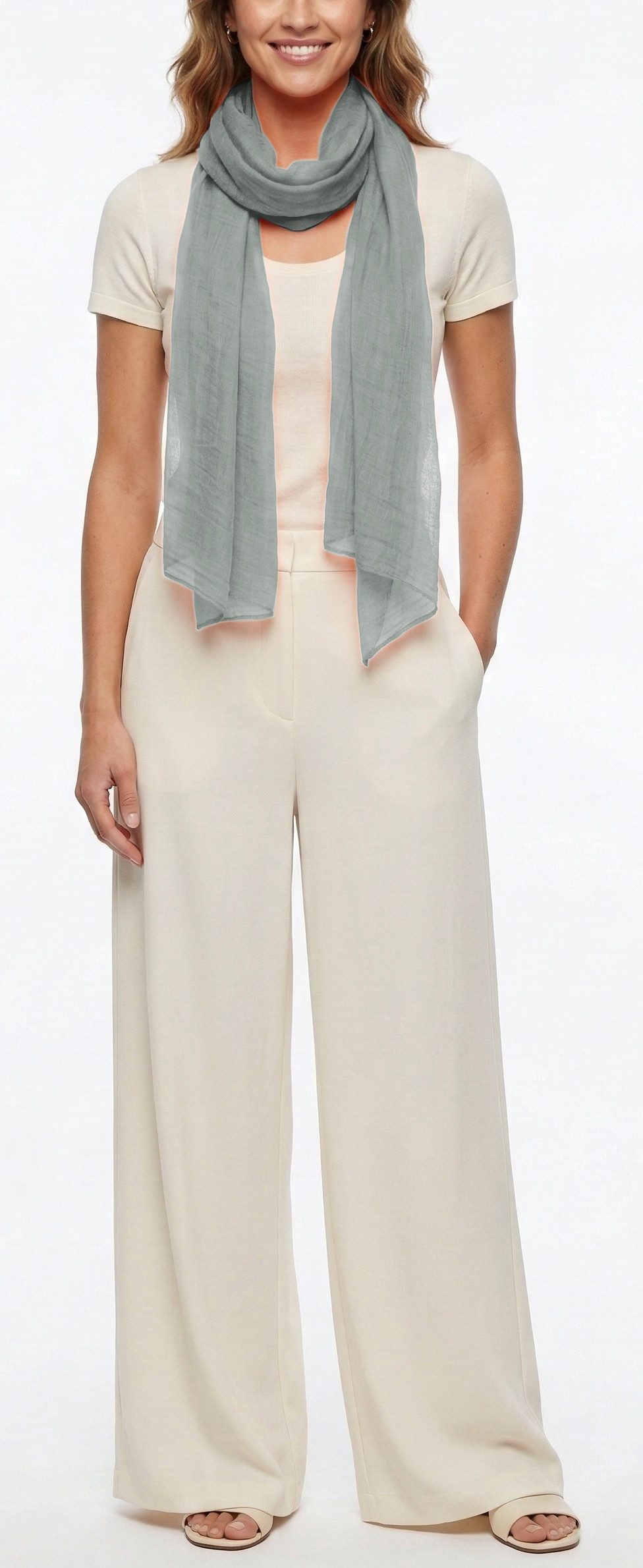 dy_mode Modeschal Damen Schal in Unifarben Leichtes Halstuch für Frühjahr & Sommer, in Unifarben, leicht transparent – Bild 2 von 4