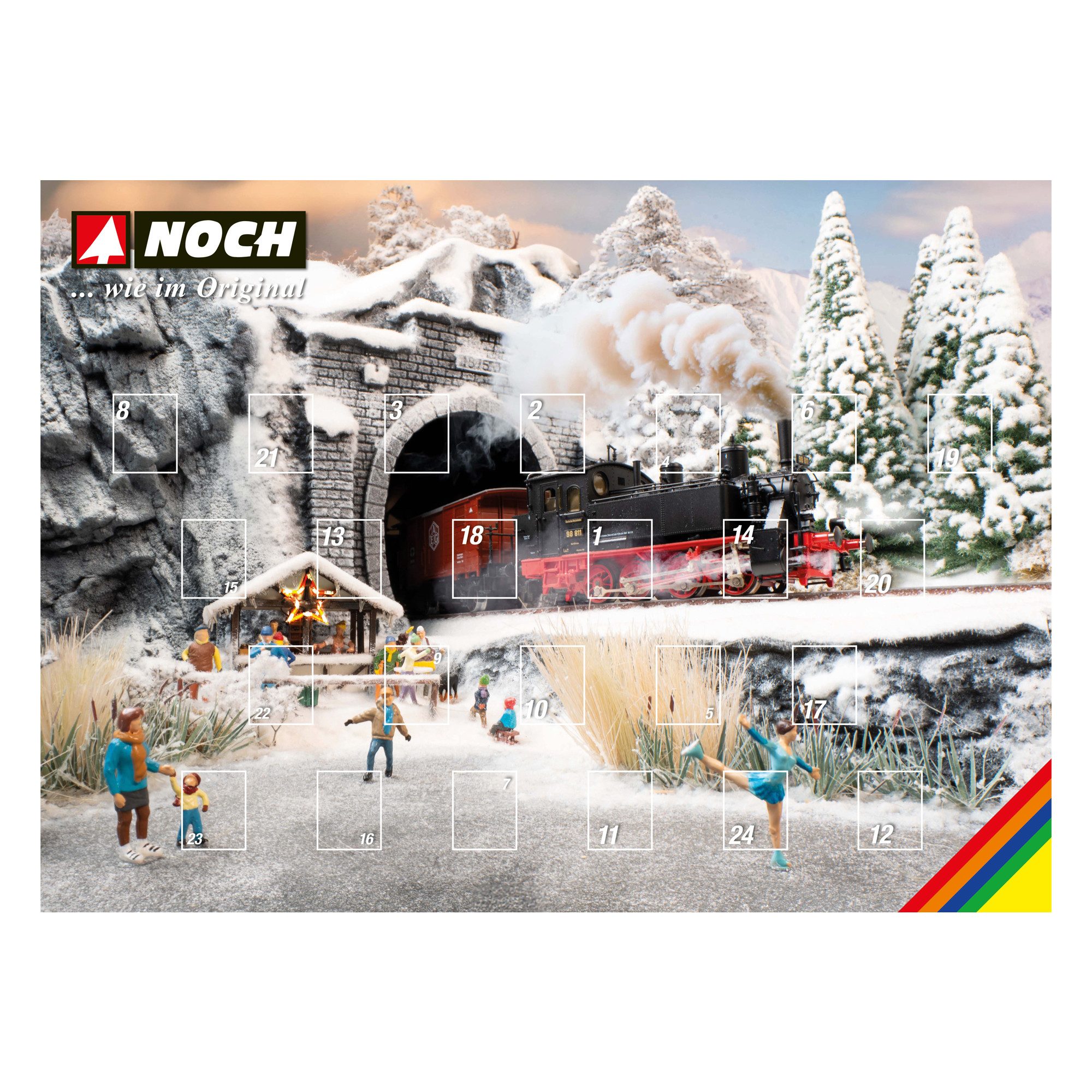 NOCH Adventskalender Handkolorierter Figuren-Adventskalender mit 24 H0