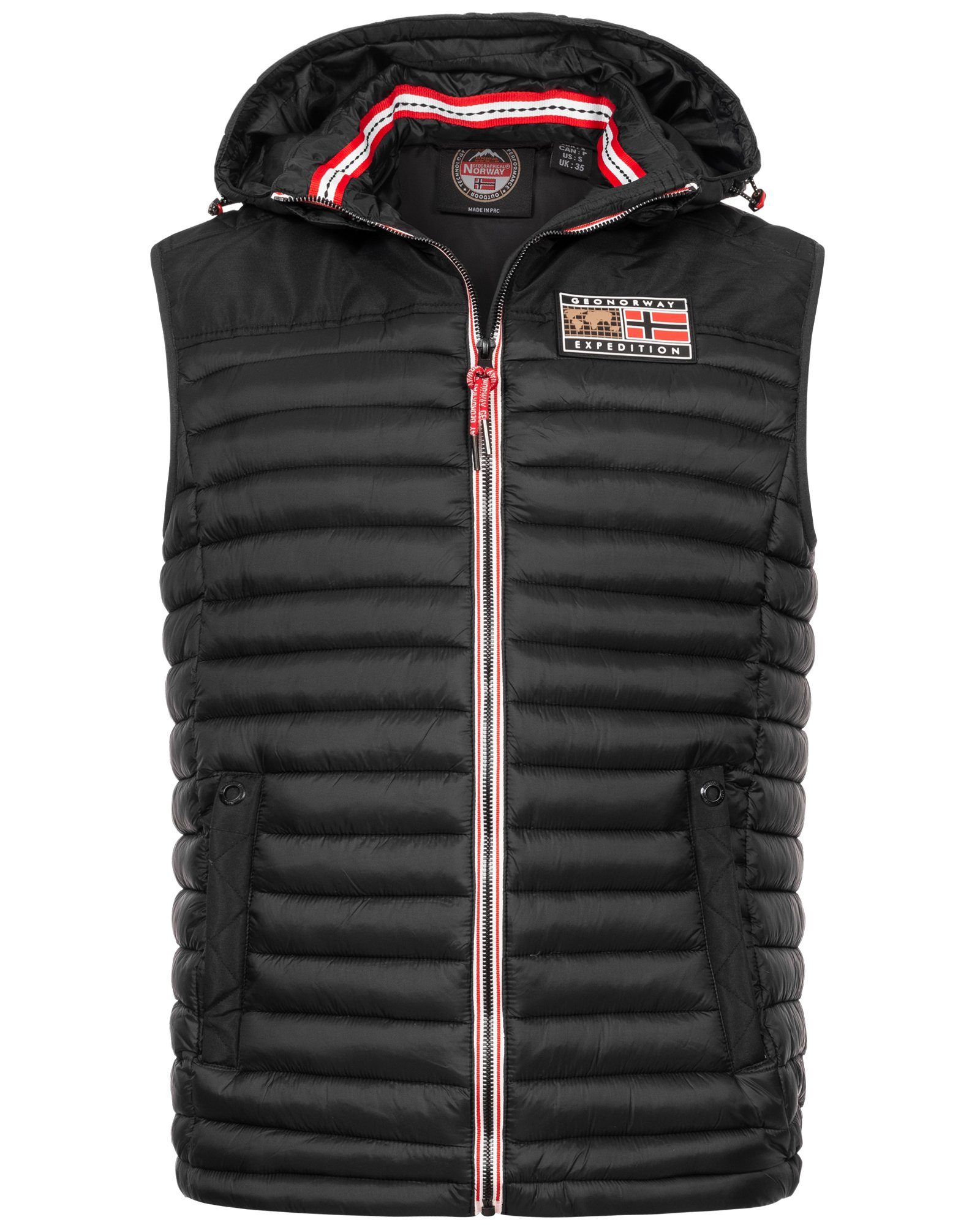 Geographical Norway Steppweste Herren Steppweste Bodywärmer Weste Outdoor Kapuzenweste Herbst Vest