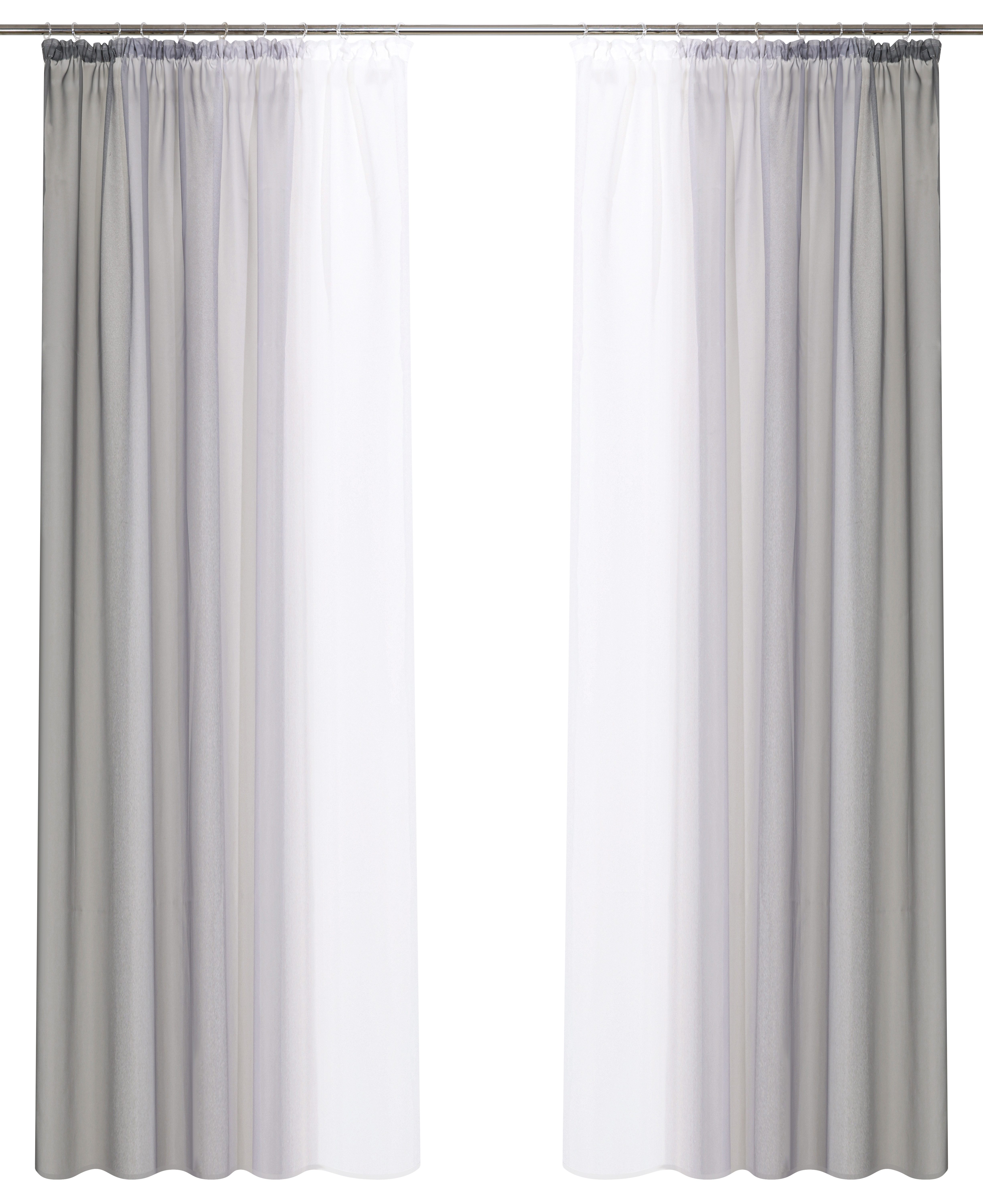 OTTO home Gardine Nivva (2 St), Kräuselband, transparent, Transparent, Kräuselband, Pflegeleicht, 2er Set
