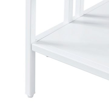 en.casa Beistelltisch, »Kumlinge« Leiterförmiger Sofatisch aus Stahl 60x60x50cm Weiß