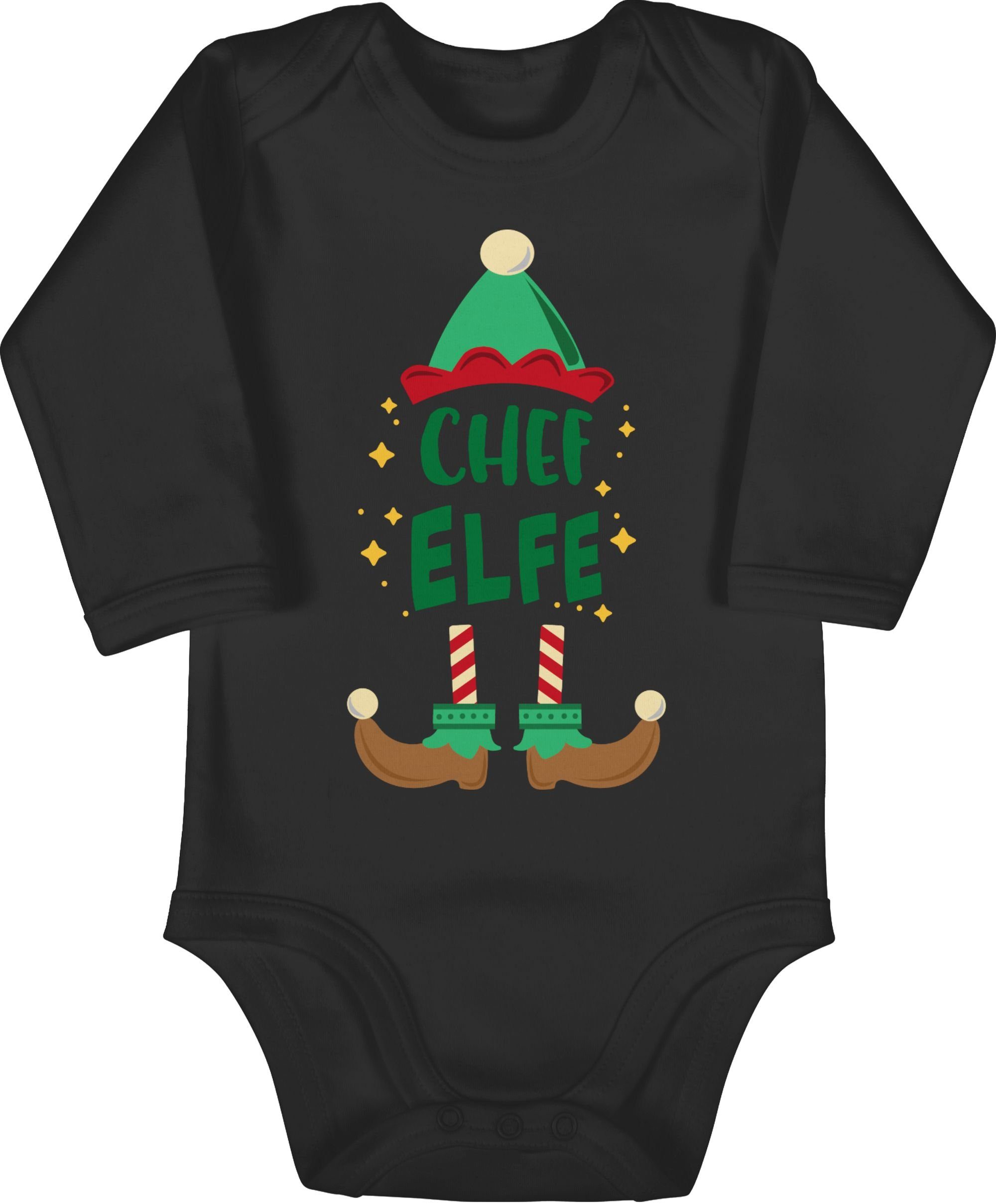 Chef Weihnachten Shirtbody Weihnachten Schwarz Elfe Shirtracer Baby Kleidung 1