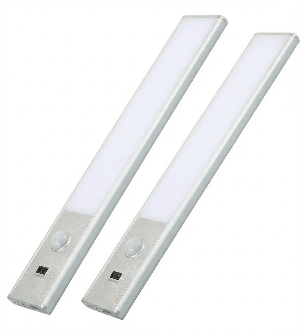 ZMH LED Unterbauleuchte 30.5cm Unterbauleuchte Küche LED– 2er Set Schrankbeleuchtung, Wiederaufladbar, 6000K Kaltweiß, Magnetisch, Kabellos für Küche