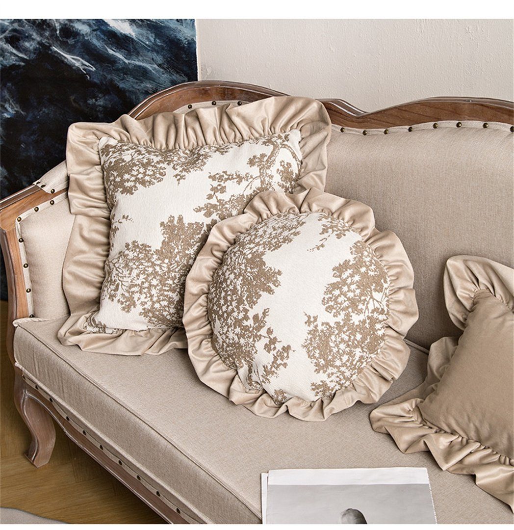 50 Luxus-Wohnzimmer-Sofa-Kissenbezug, L.Ru cm UG mit Kissenbezug 50 Rüschen, Leichter (1 Premium-Kissenbezug Stück), x