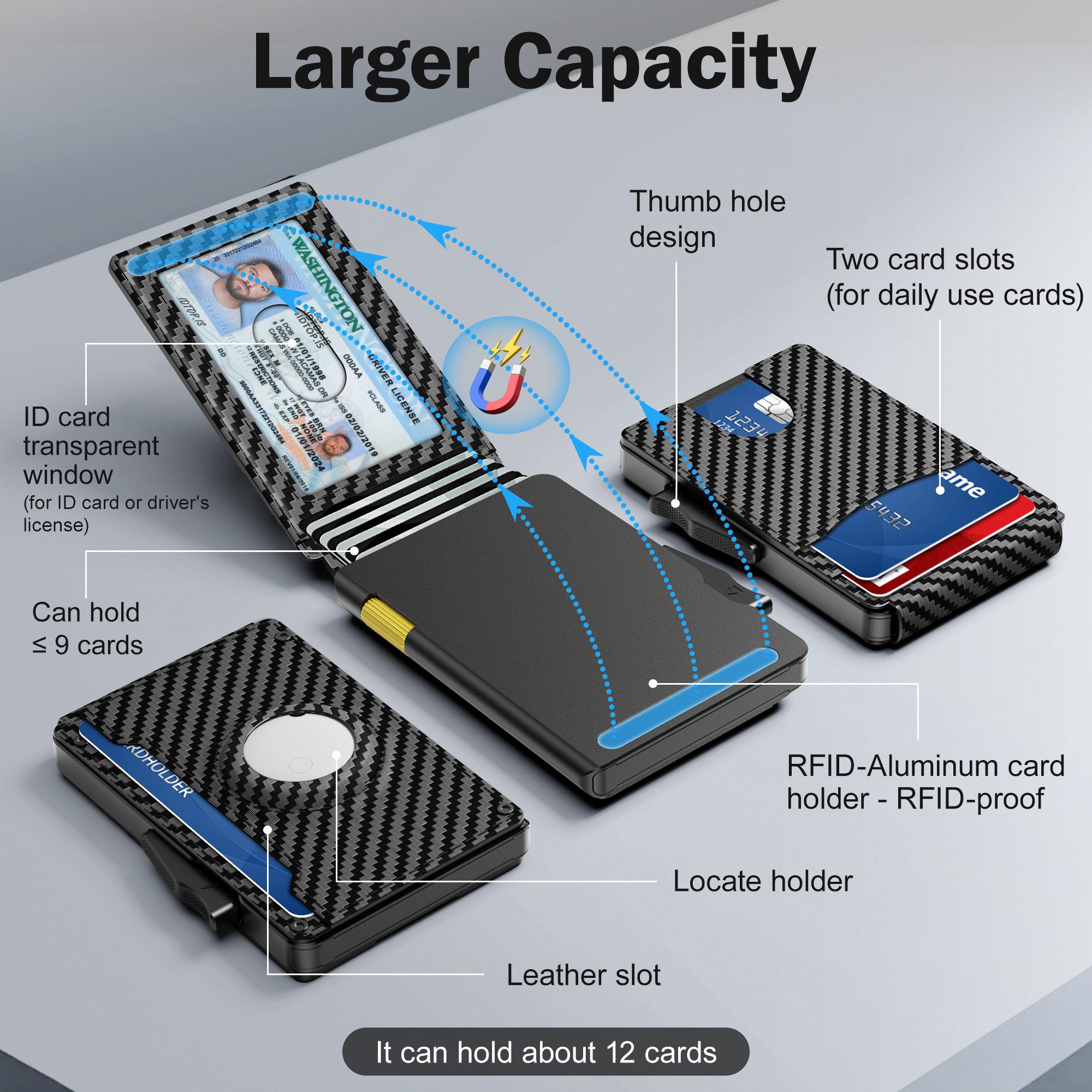 ibettertec Geldbörse Geldbörse Herren,Karten Geldbeutel Herren mit Airtag S günstig online kaufen