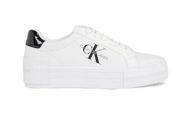 Calvin Klein Jeans mit ML weiß-schwarz Logoschriftzüge BOLD VULC FLATF Plateausneaker LACE LOW LTH