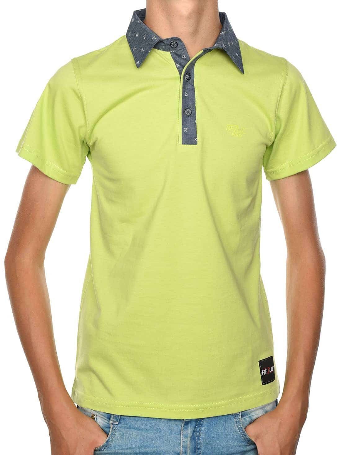 BEZLIT Kurzarmshirt Jungen Polo Shirt mit Kontrastfarben (1-tlg) Casual Hellgrün
