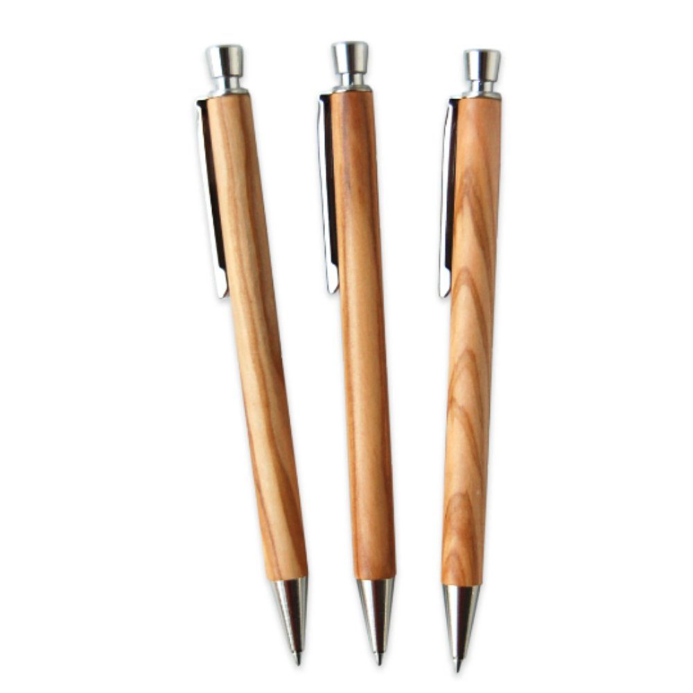 Olivenholz-erleben Kugelschreiber aus Olivenholz, jedes ca. ein Strichstärke (1-tlg), 0,6 mm, Kugelschreiber Unikat Stück
