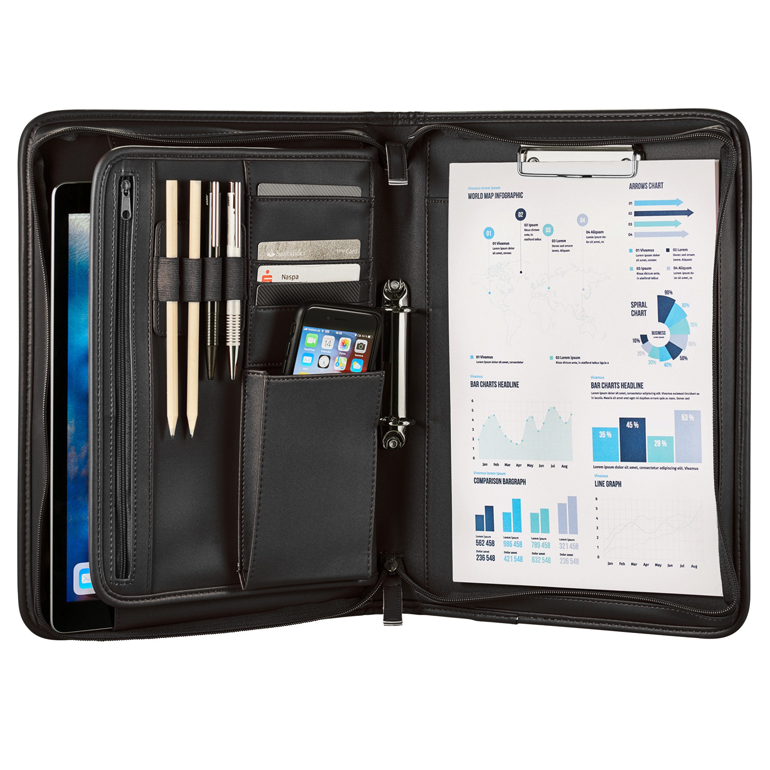 ONVAYA Konferenzmappe Dokumentenmappe A4, Aktenmappe, Businessmappe, Schrei günstig online kaufen